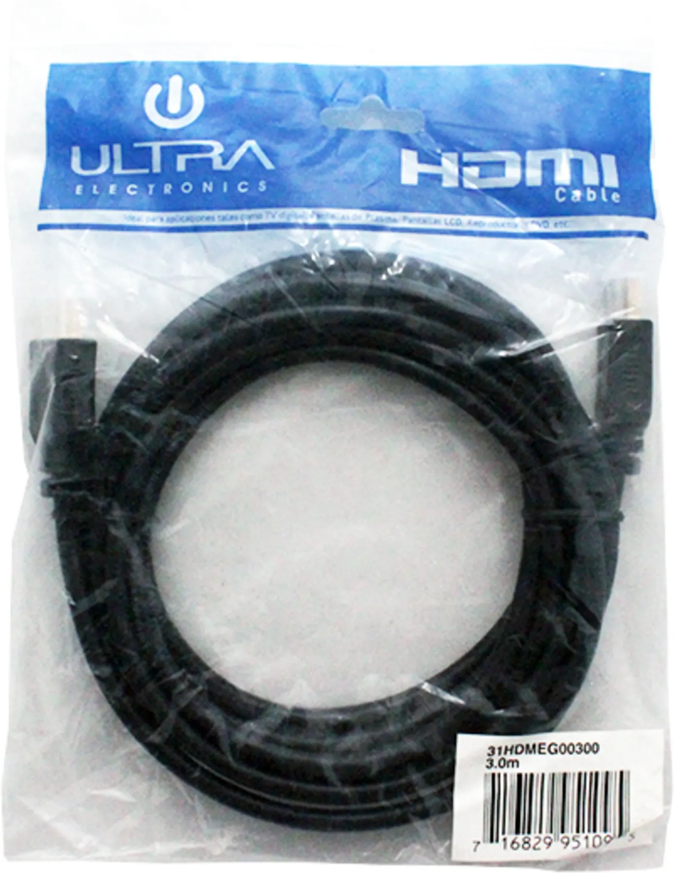 Imagen 1 de Cable HDMI M/M v1.3  3mts Color negro - Ultra