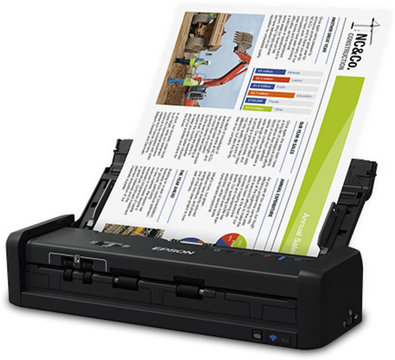 Imagen 1 de Escáner de Escritorio Portátil Epson WorkForce ES-300W 600dpi WiFi USB ADF
