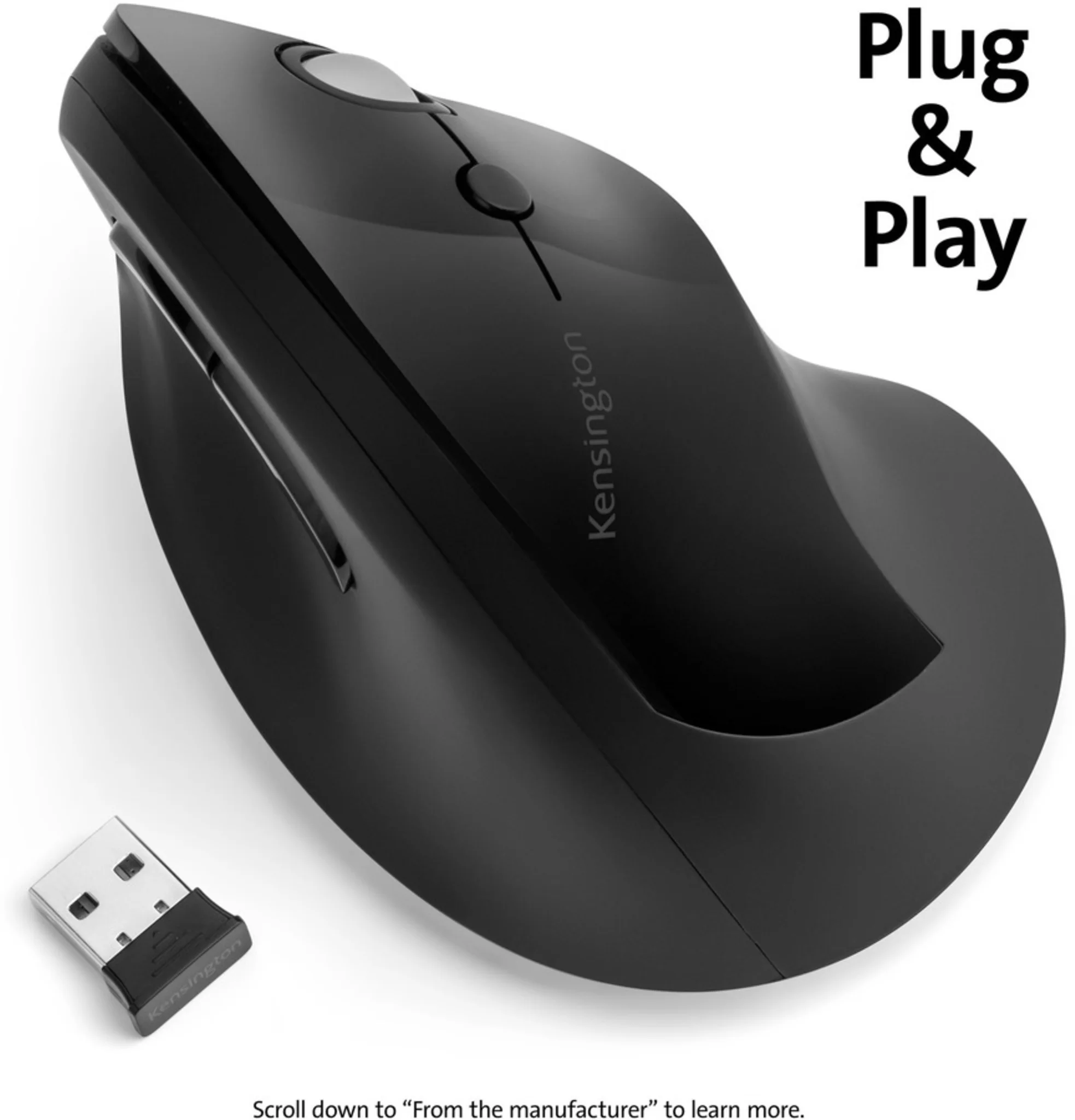 Imagen 8 de Mouse Ergonómico Inalámbrico Vertical Kensington ProFit 6 Btns 1600dpi USB Negro