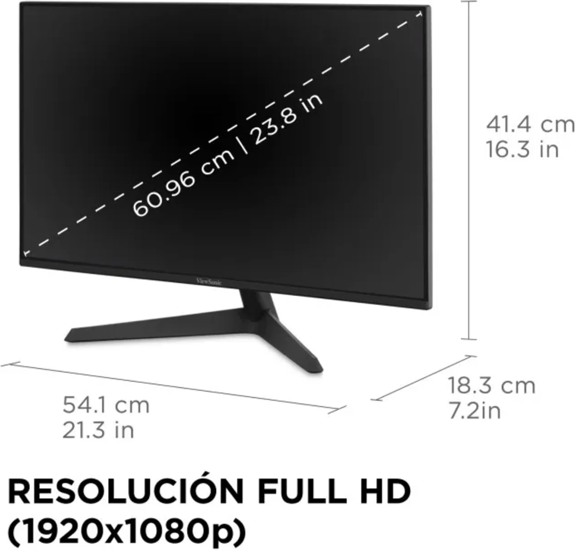 Imagen 7 de Monitor Gamer Viewsonic VX2429 24" FHD 1920*1080 IPS HDMI DP 200Hz 1ms FreeSync
