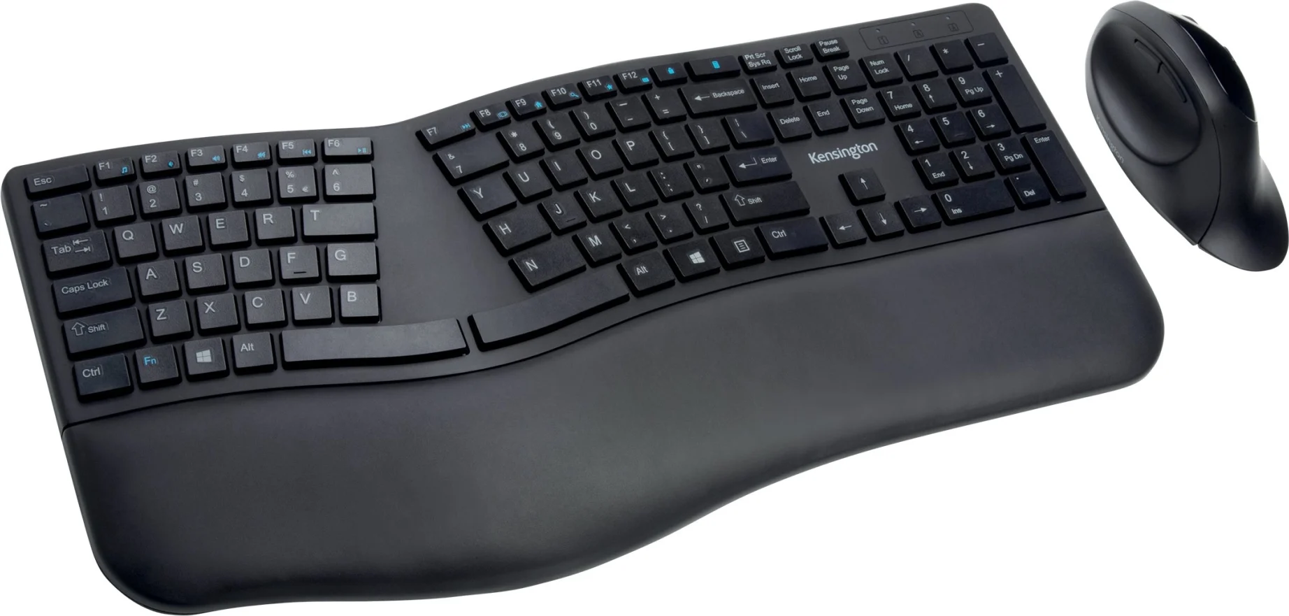 Imagen 10 de Kit Teclado Mouse Inalámbrico Ergonómico Kensington Pro Fit Ergo Bluetooth Negro