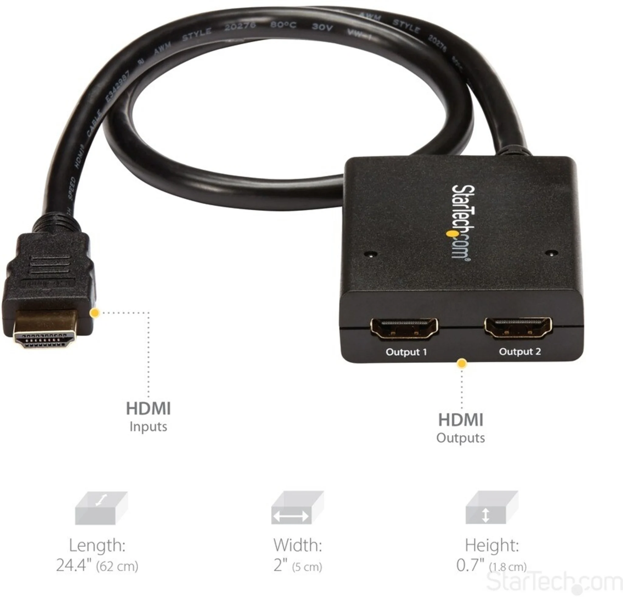 Imagen 7 de Adapdador 4K HDMI Video Splitter 2 Salida HDMI 30 Hz Alimentación USB Negro