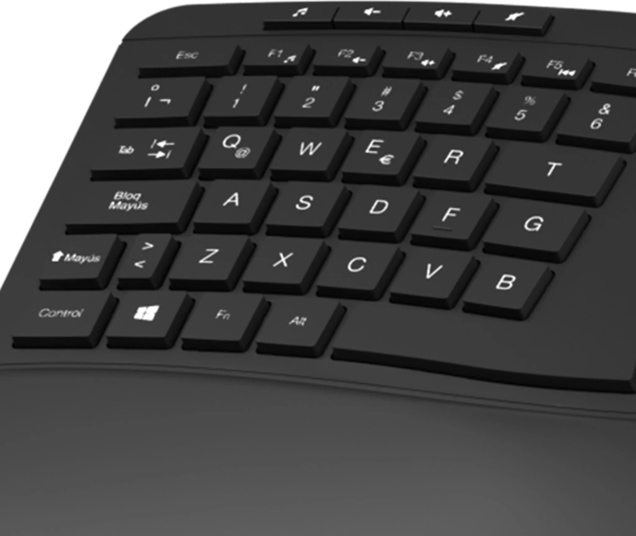 Imagen 1 de Teclado Inalámbrico Ergonómico KlipX KBK-530S Wireless 2.4GHz Español Negro