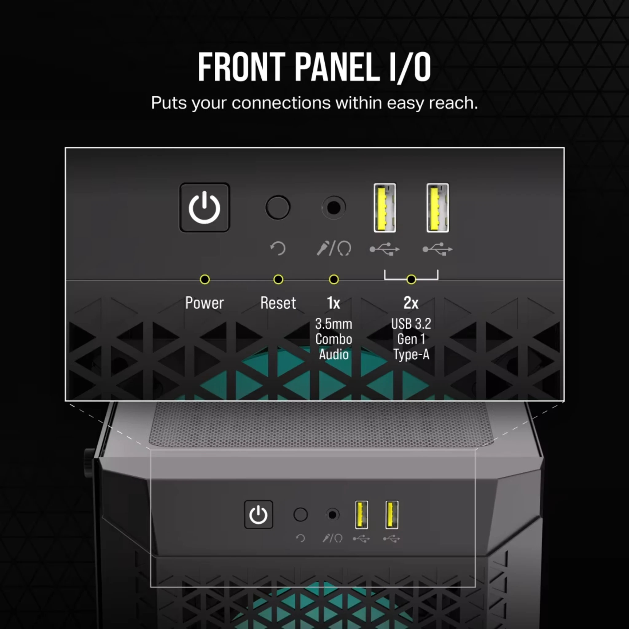 Imagen 2 de Gabinete Corsair 480T RGB 2*USB3.0 Vidrio Templado Filtro polvo ATX Negro