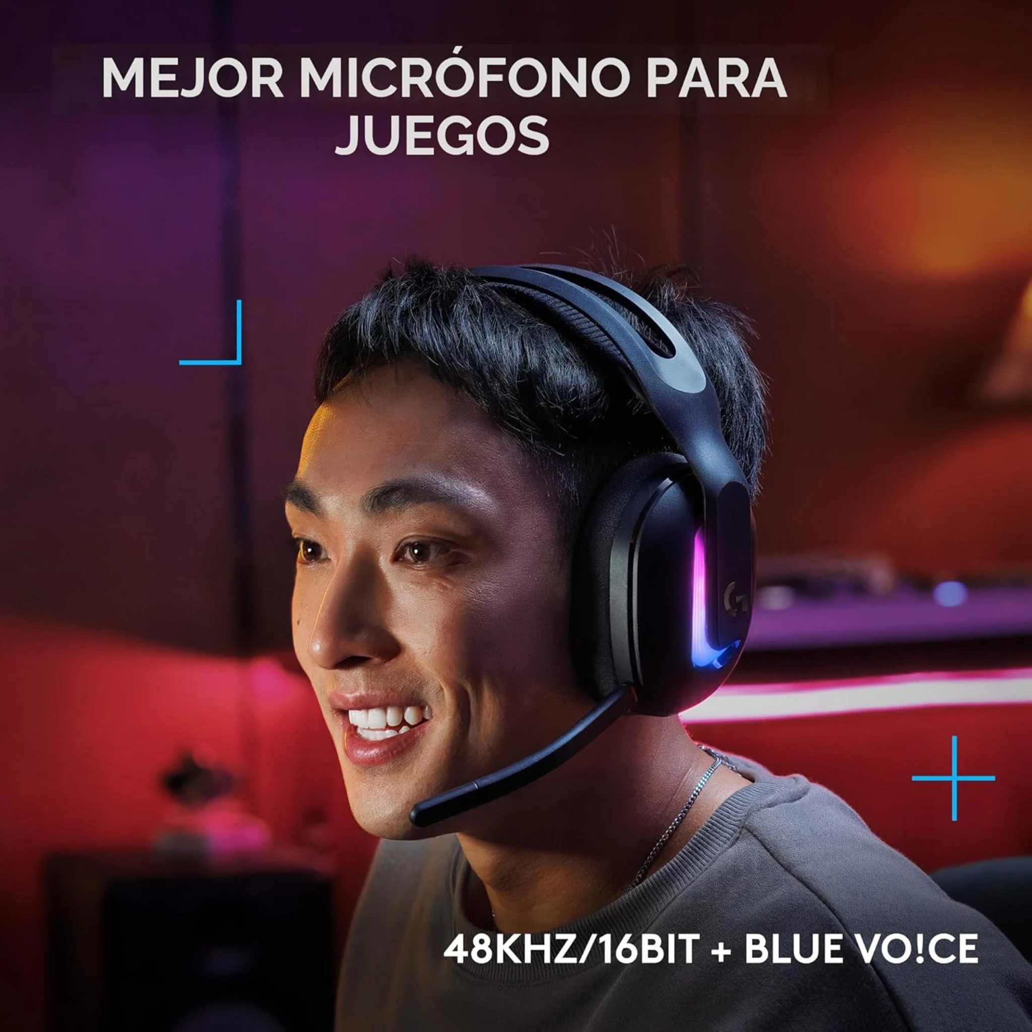 Imagen 2 de Audífonos Gamer Logitech G522, BT Lightspeed Alcance H/30 metros Color Negro