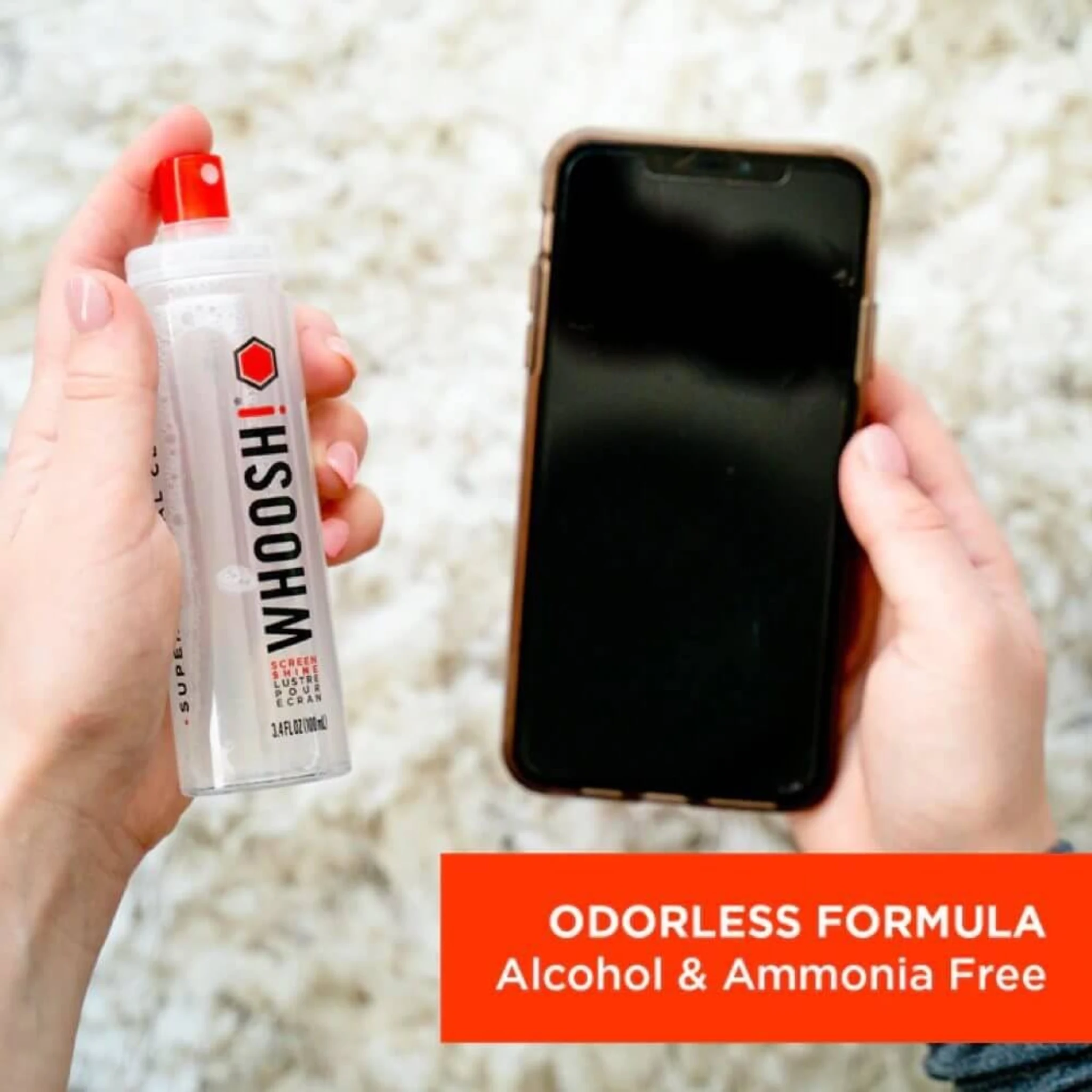 Imagen 3 de Limpiador para pantallas Whoosh Sceen Shine Duo 1FG108ENSP 100ML/8ML 