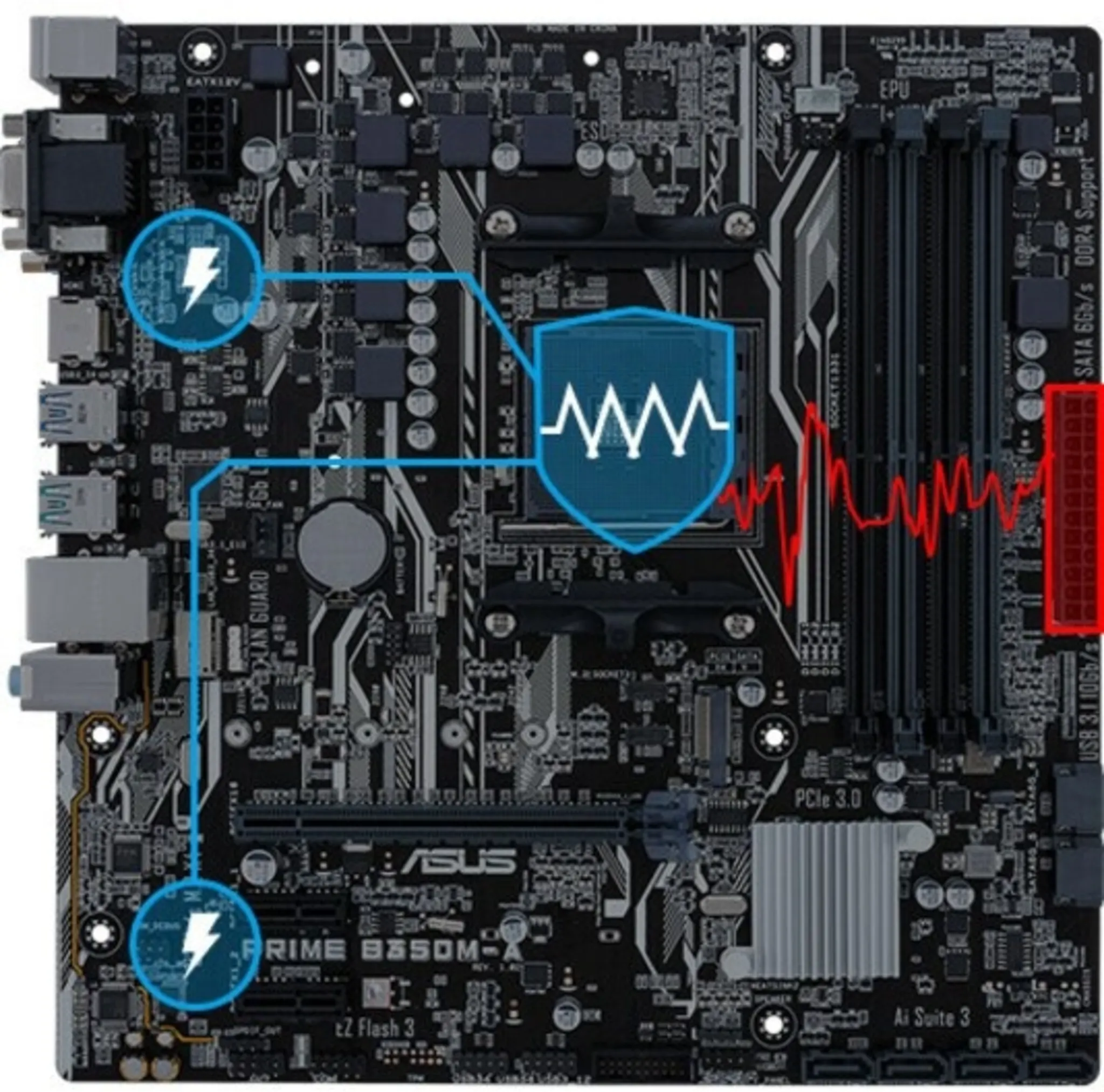 Imagen 13 de Tarjeta Madre Asus PRIME A320M-K LGA AM4 DDR4 2*PS2 VGA HDMI M.2 USB3.0 mATX