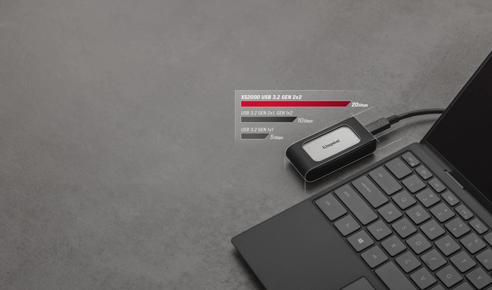 Imagen 9 de Unidad SSD Externo Kingston XS2000 1TB USB-C Lec2000MBs Esc2000MBs Negro/Plata