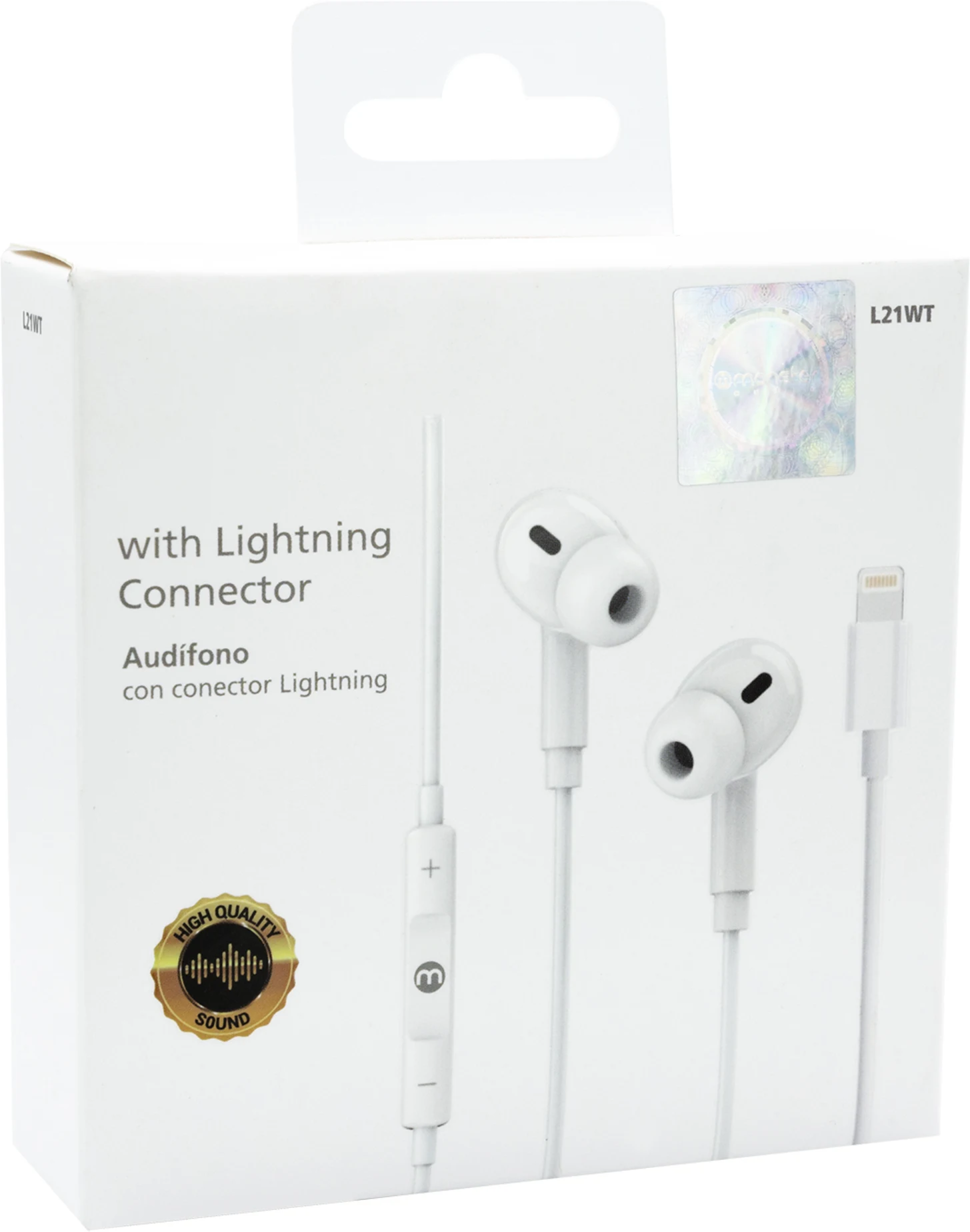 Imagen 0 de L21WT AUDIF. MONSTER ALAMBRICO M/LIBRES LIGHTNING BLANCO