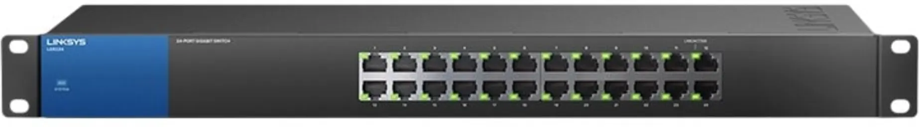 Imagen 1 de Switch Linksys LGS124, 24 Prts Gigabit 10/100/1000 48Gbps Montaje Bastidor Metal