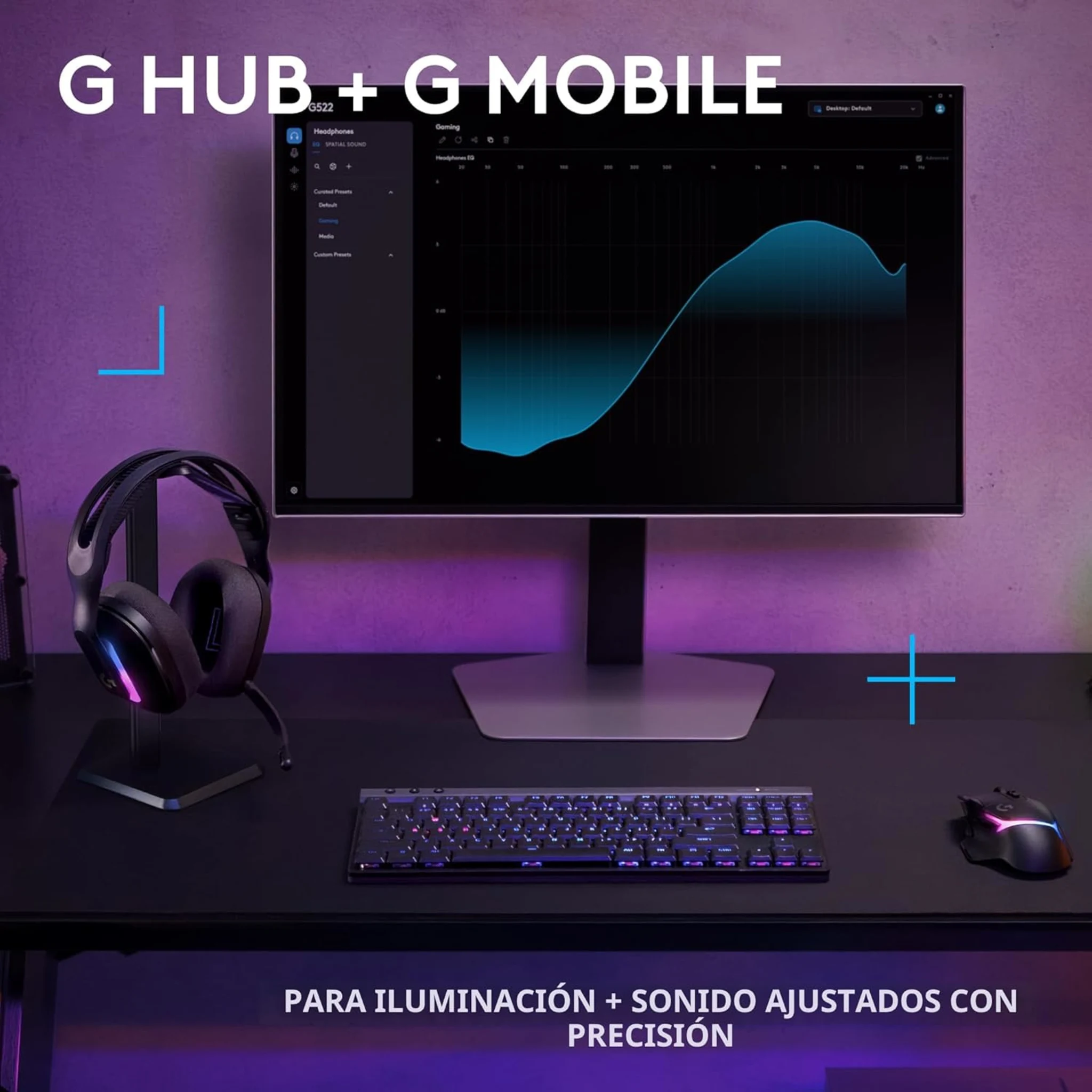 Imagen 6 de Audífonos Gamer Logitech G522, BT Lightspeed Alcance H/30 metros Color Negro