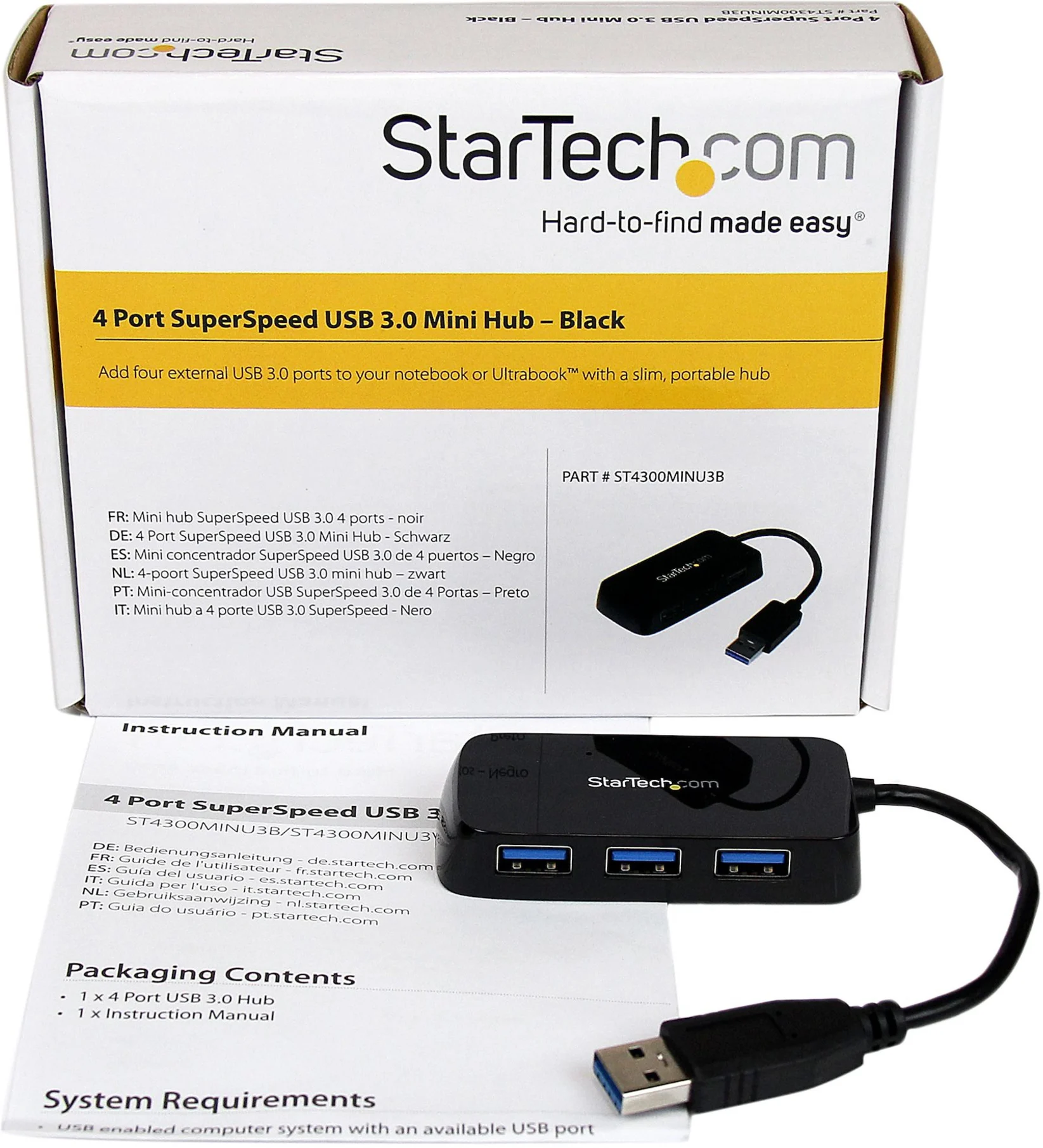 Imagen 4 de Adaptador Concentrador Hub USB 3.0 Super Speed para Notebook de 4 Ptos Salidas