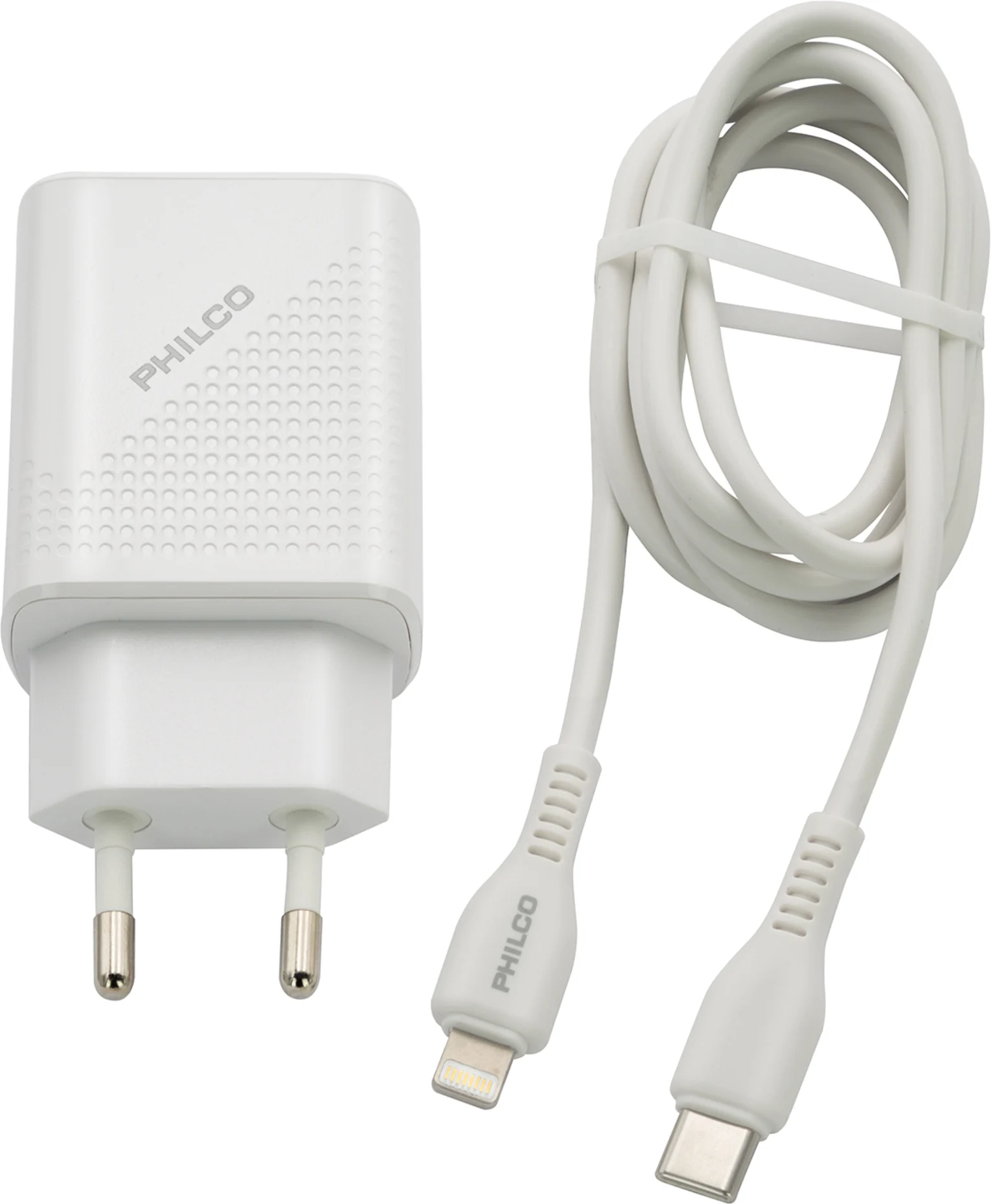 Imagen 0 de Cargador Celular USB-C 20W con  Cable Lighting 1mt - Philco QC3.0 