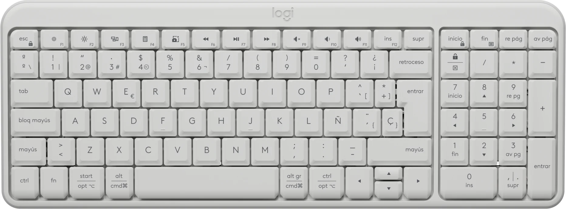 Imagen 0 de Teclado Inalámbrico Logitech K250 Epañol Qwerty Bluetooth Blanco