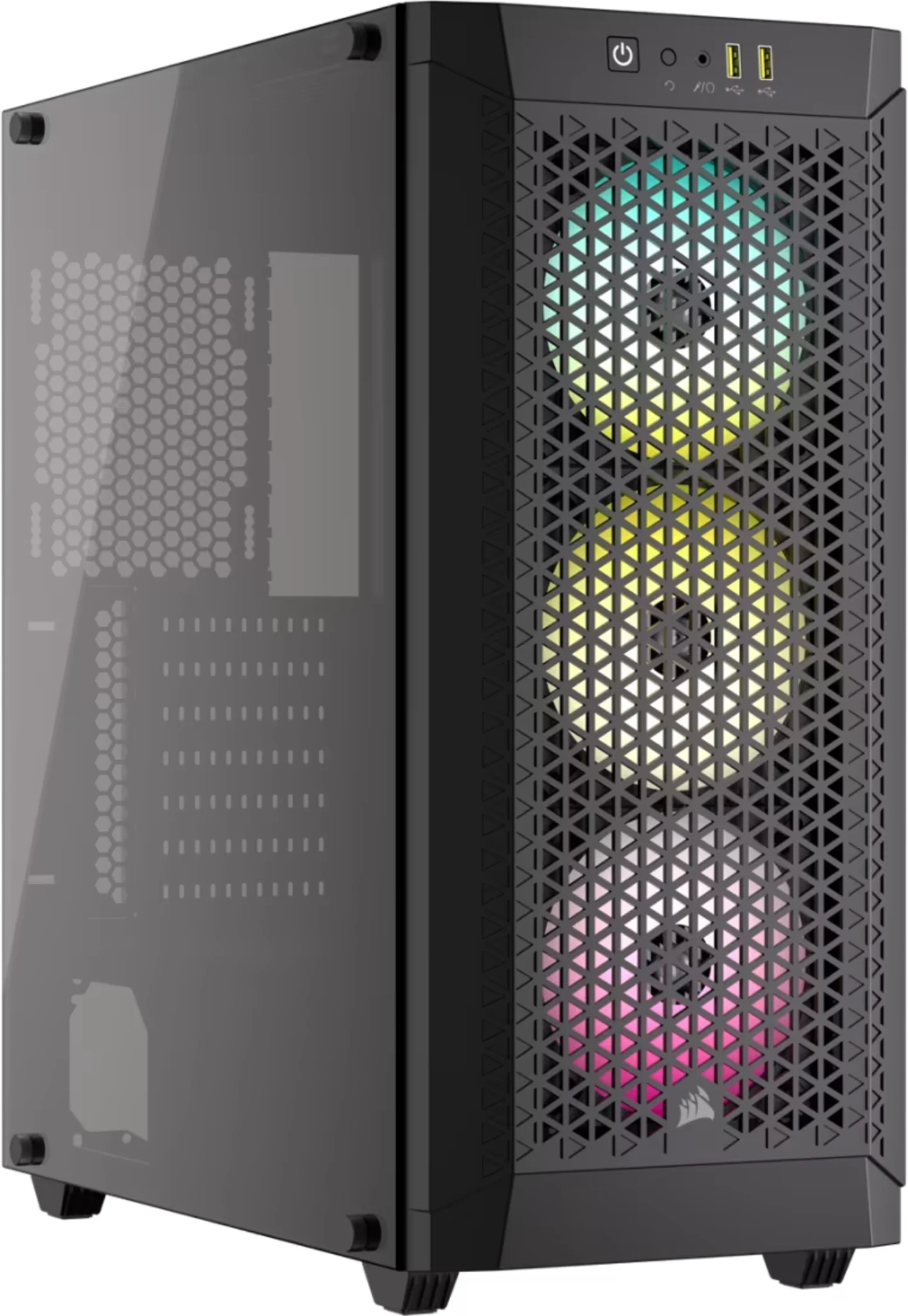 Imagen 0 de Gabinete Corsair 480T RGB 2*USB3.0 Vidrio Templado Filtro polvo ATX Negro