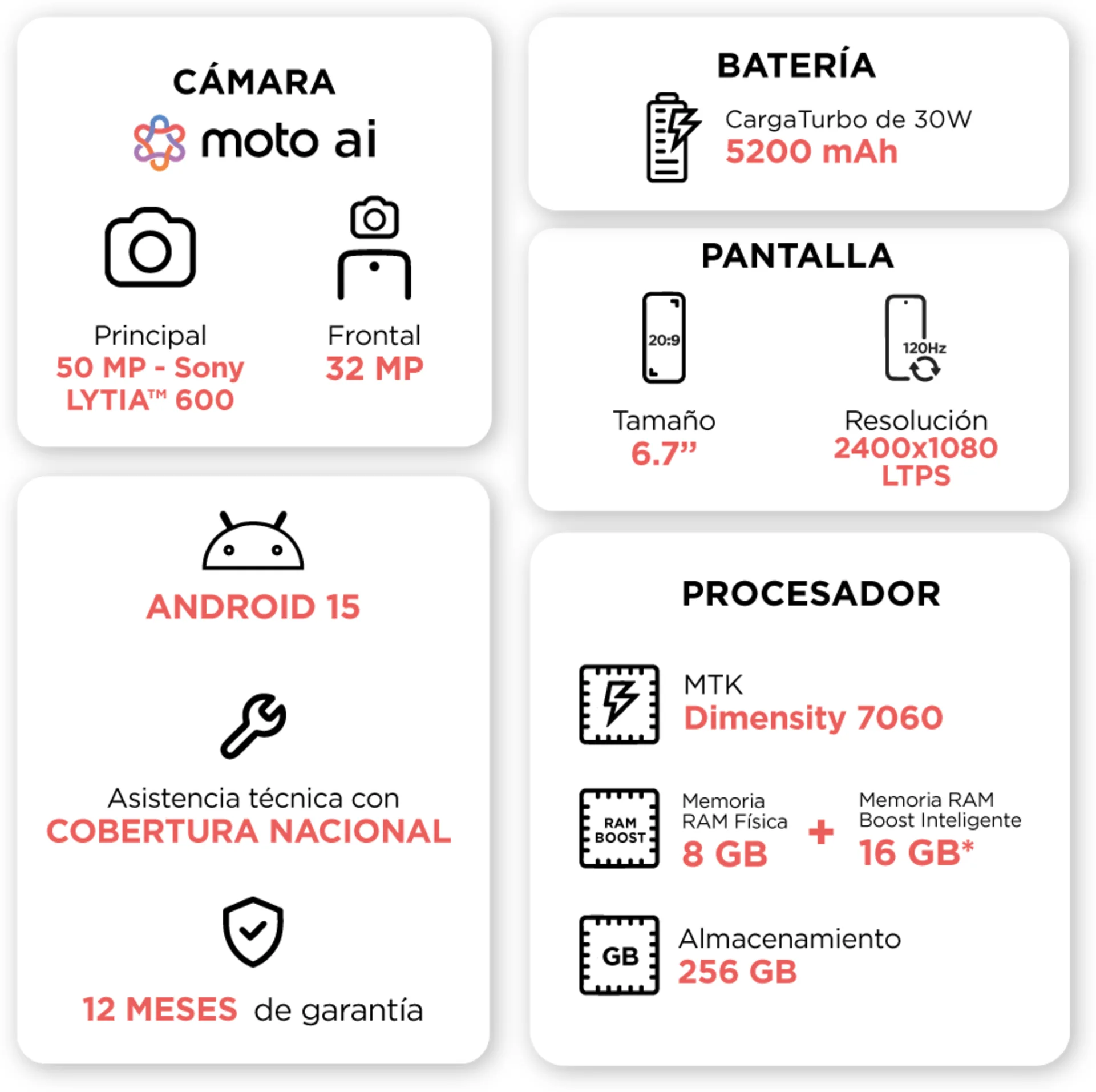 Imagen 9 de Celular Motorola Moto G56 256GB RAM 8GB 50MP 6.72' Gris