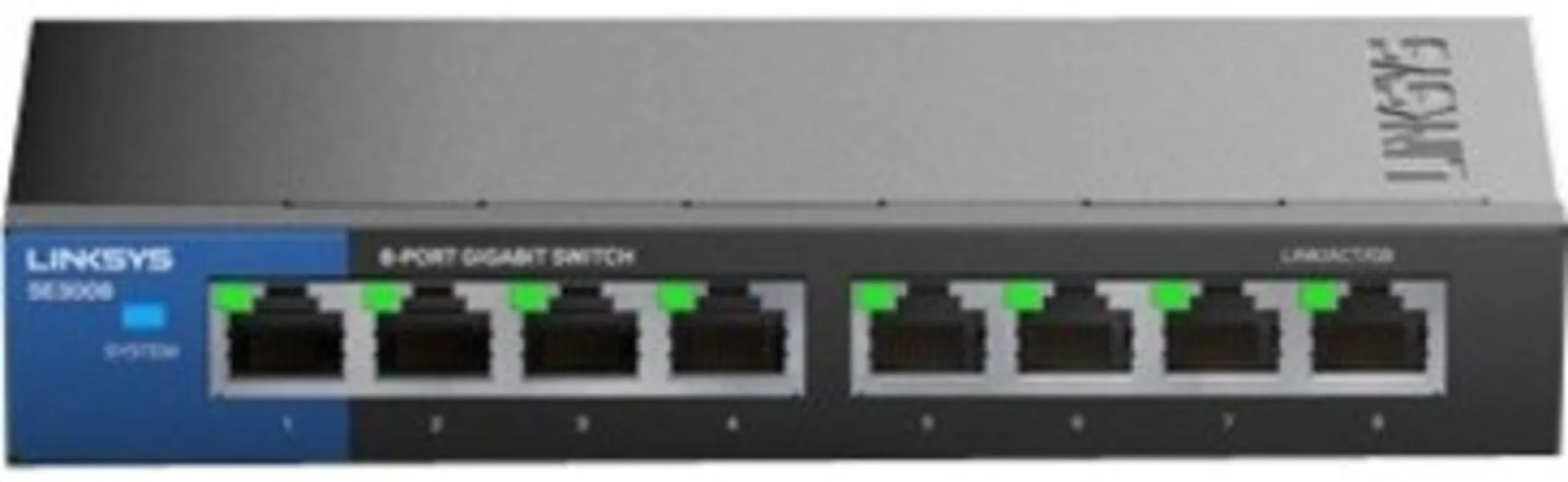 Imagen 3 de Switch Linksys SE3008 8XRJ-45 10/100/1000 Mbps 8 puertos Puertos c/ det. automát