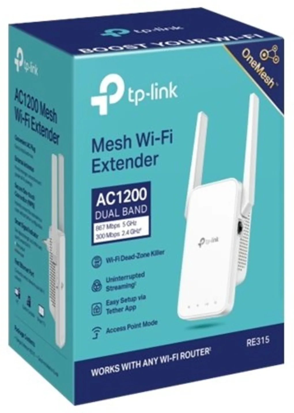Imagen 5 de TP-Link RE315 V1 - Extensor de rango Wi-Fi - 100Mb LAN - Wi-Fi 5 - 2.4 GHz, 5 GHz - en pared