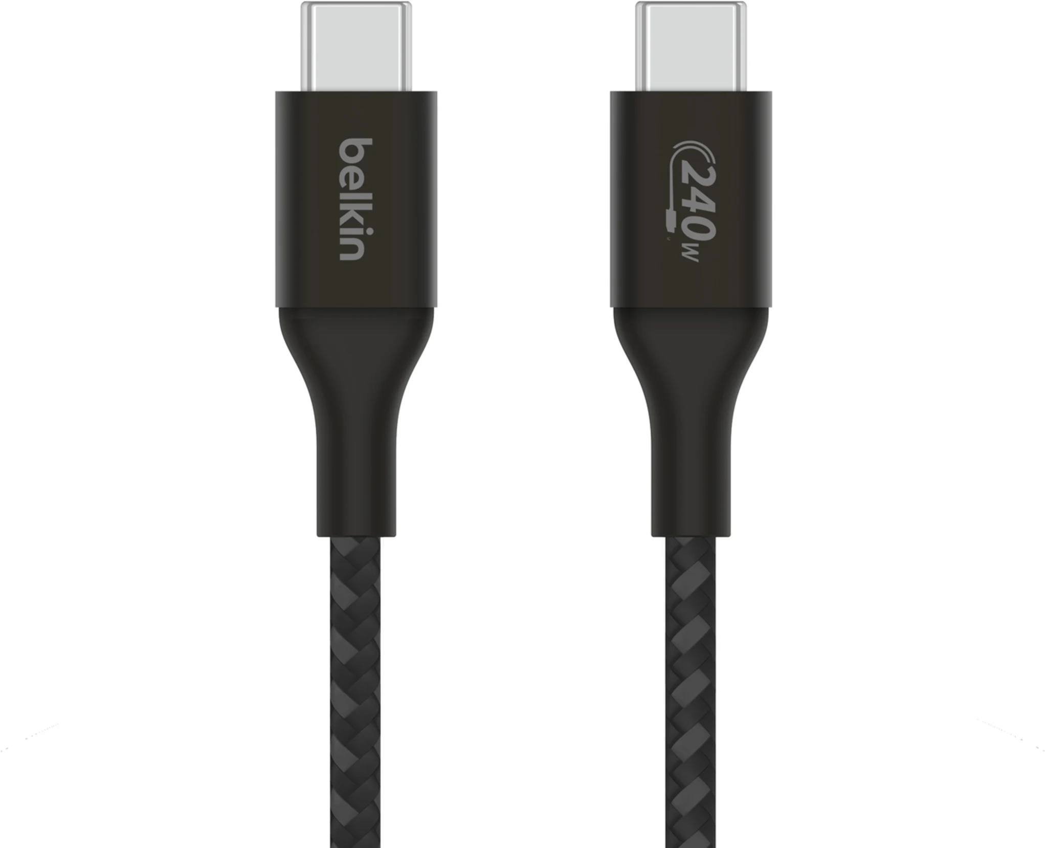 Imagen 0 de Cable USB-C Tipo-C M/M 240W Trenzado 2mts Color negro - Belkin