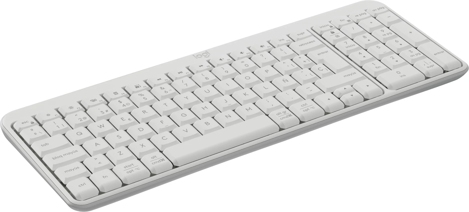 Imagen 2 de Teclado Inalámbrico Logitech K250 Epañol Qwerty Bluetooth Blanco