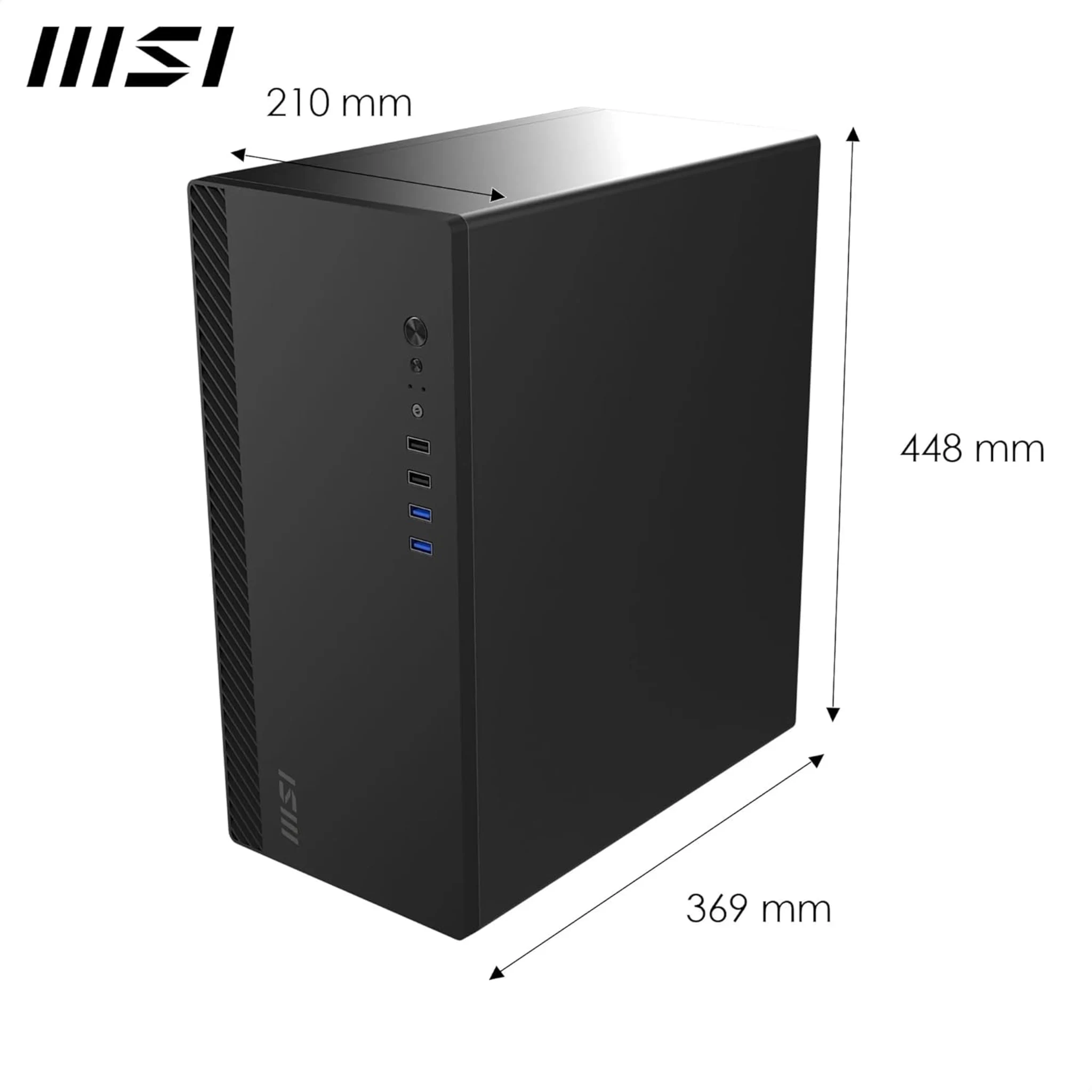 Imagen 1 de Gabinete MSI PRO SHIELD M100P, Torre Media 2*USB3.0/2.0 Sin fuente Color negro
