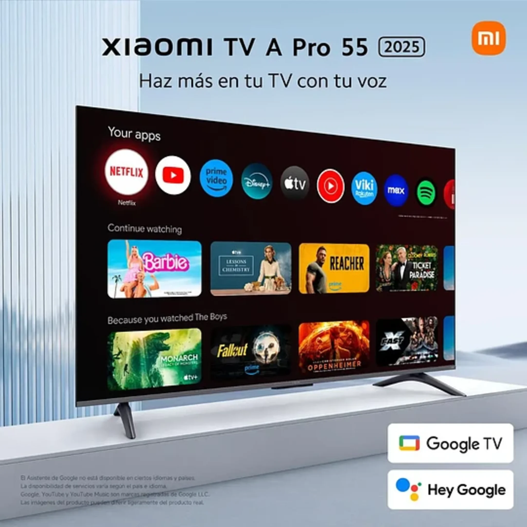 Imagen 3 de Televisor Xiaomi A Pro 55 (2025) 55" 4K UHD SmartTV WiFi LAN BT5.0 3*HDMI USB Óp