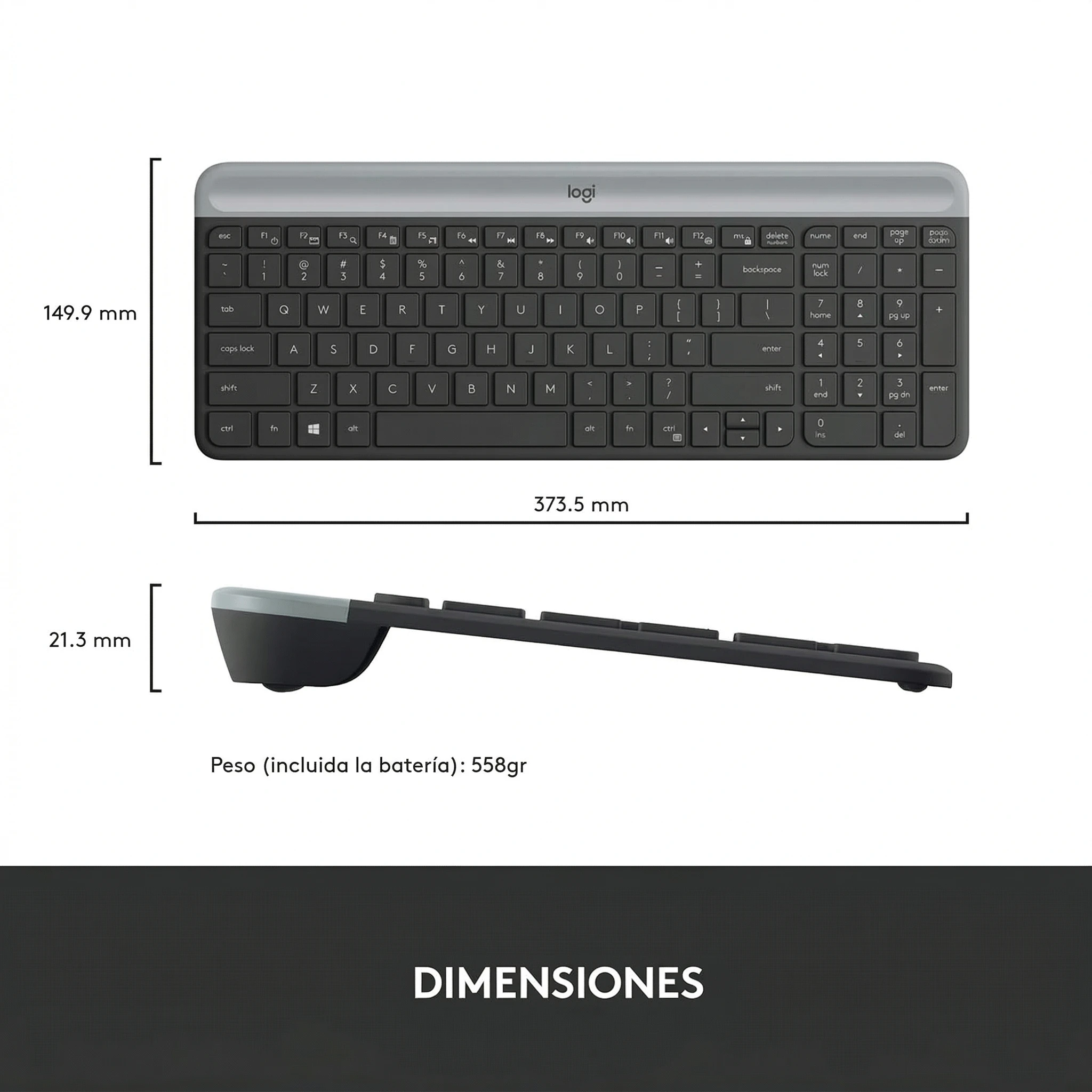 Imagen 9 de Kit Teclado Mouse Inalámbrico Logitech Slim MK470 2.4Ghz USB Negro