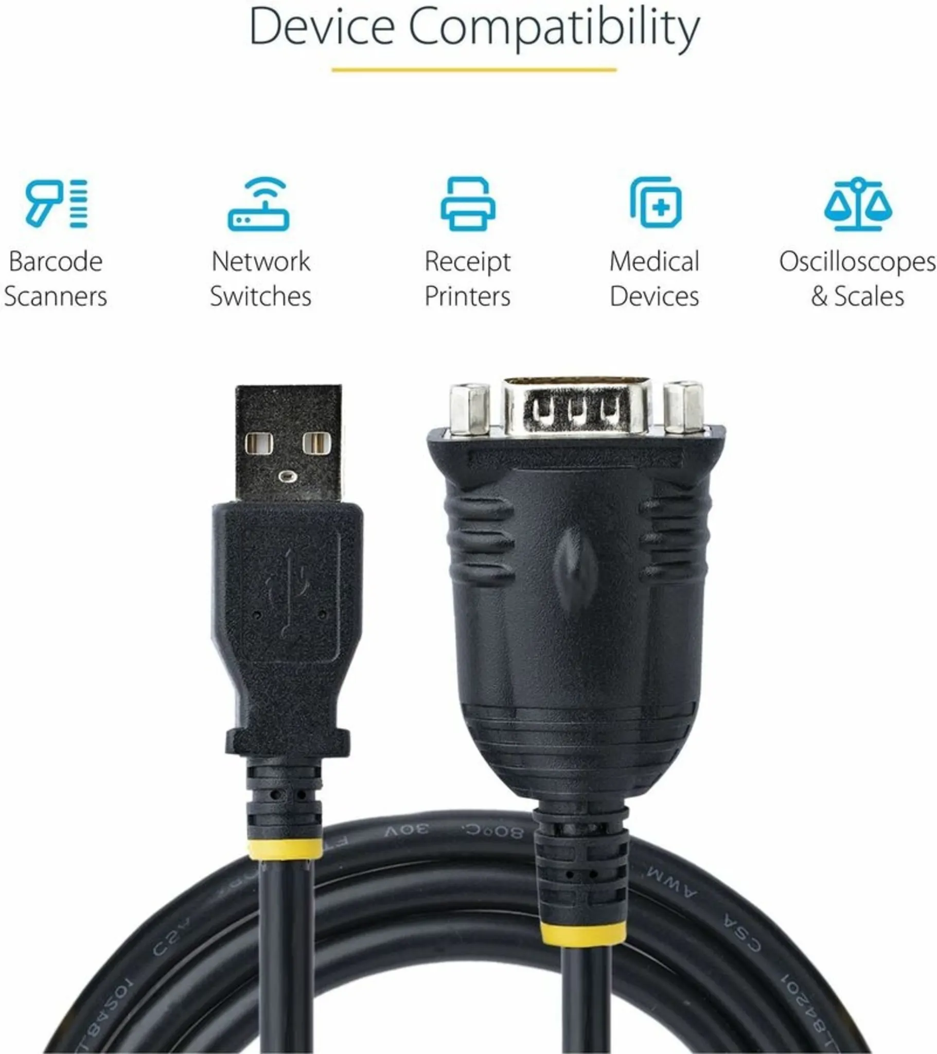 Imagen 10 de Cable Adaptador USB a Serial RS232 1mt 3ft para PLC/Impresora/Escáner - StarTech