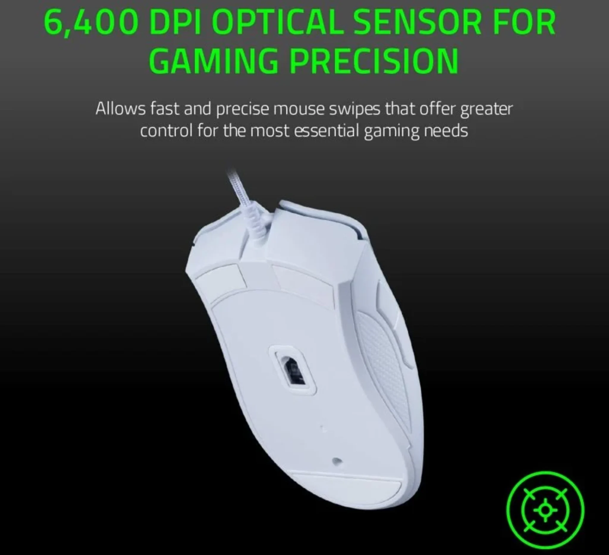 Imagen 5 de Mouse Gamer Alámbrico Razer DeathAdder Essential Ergo Óptico 6400DPI 5Btns White