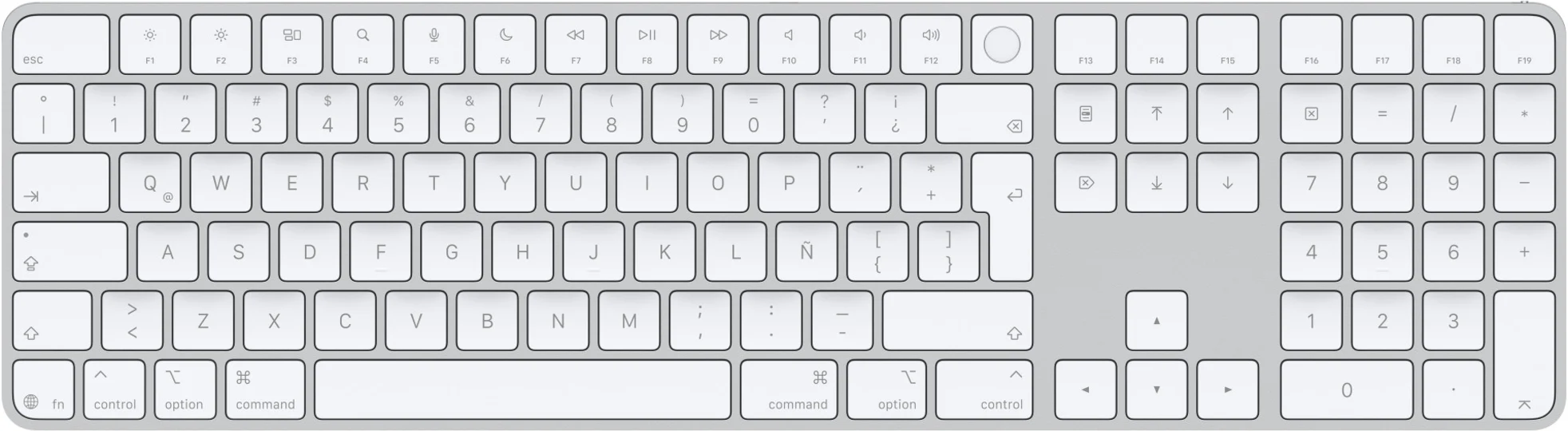 Imagen 0 de Magic Keyboard con Keypad numerico y Touch ID para modelos con procesador M Apple Latinoamericano