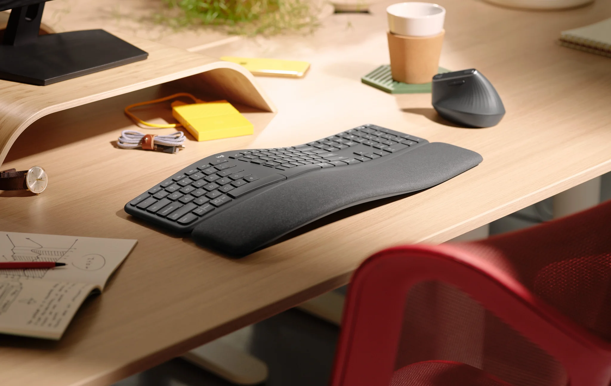 Imagen 4 de Teclado Inalámbrico Ergonómico Logitech Ergo K860 RF+Bluetooth Español Negro
