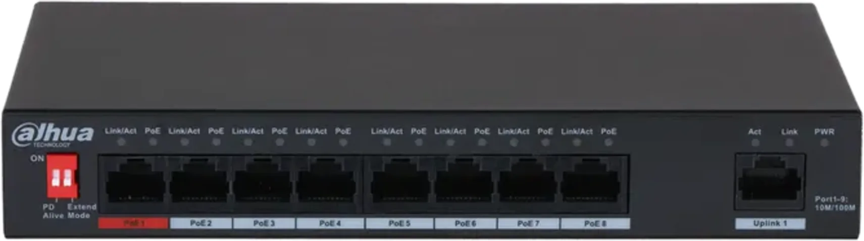 Imagen 0 de Switch Dahua DH-PFS3009-8ET-96. 8 Puertos 10/100 + 1 Uplink 96w PoE No Admin