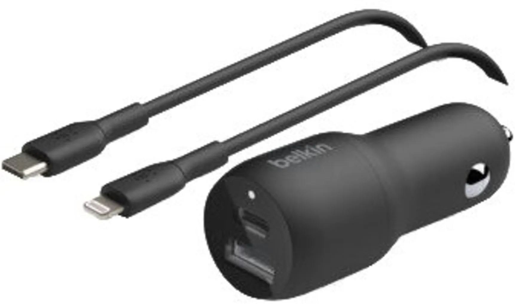 Imagen 4 de Belkin Dual Car Charger - Adaptador de corriente para el coche - 37 vatios - PD 3.0 - 2 conectores de salida (USB, 24 pin USB-C)