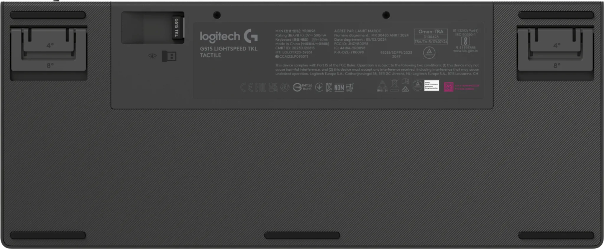 Imagen 4 de Teclado Gamer Inalámbrico Logitech G515 Lightspeed TKL (EN) Swtch táctil RGB Neg