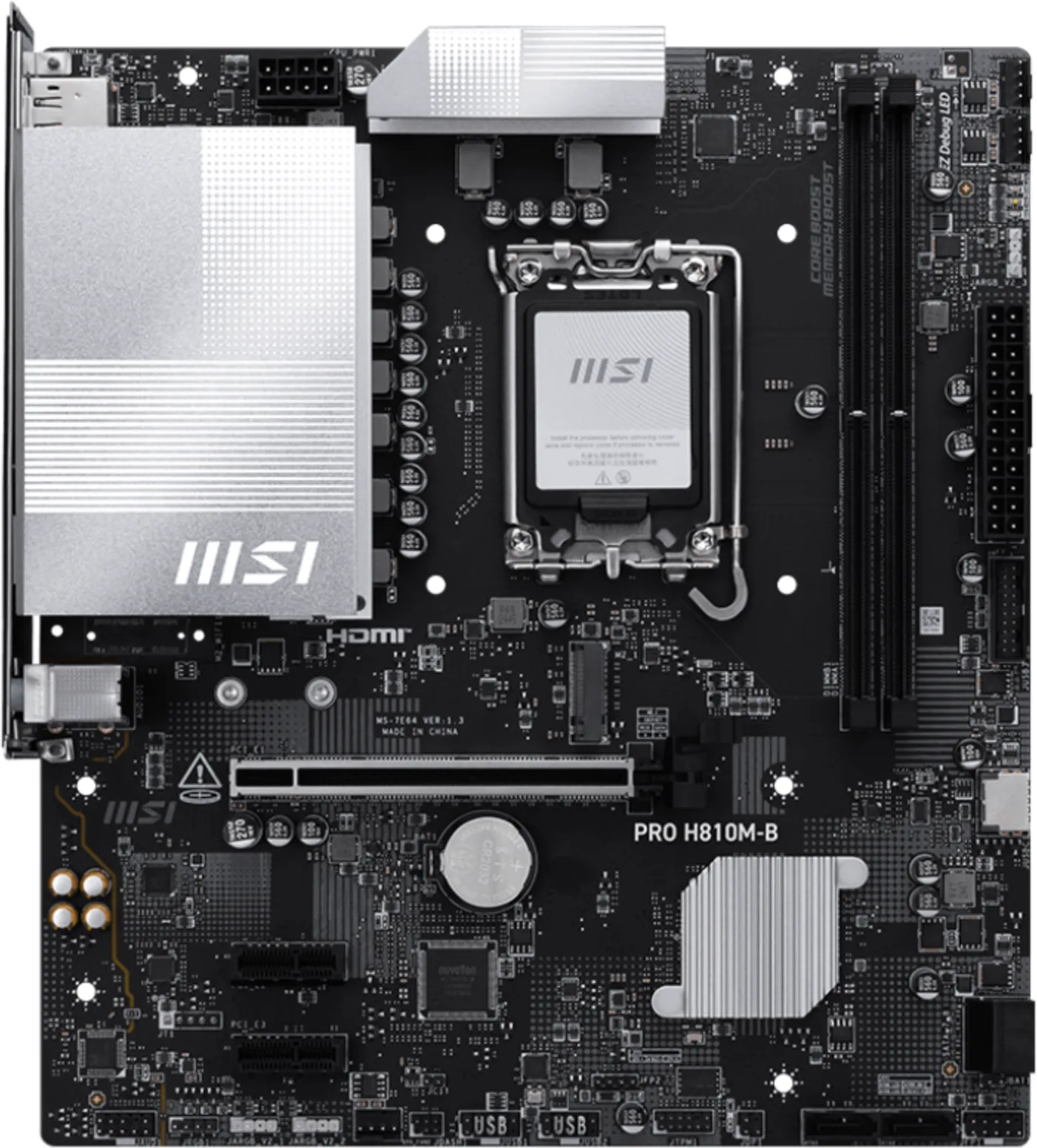 Imagen 0 de Tarjeta Madre MSI PRO H810M-B LGA1851 2*DDR5 DIMM HDMI DP M.2 2.5G LAN mATX