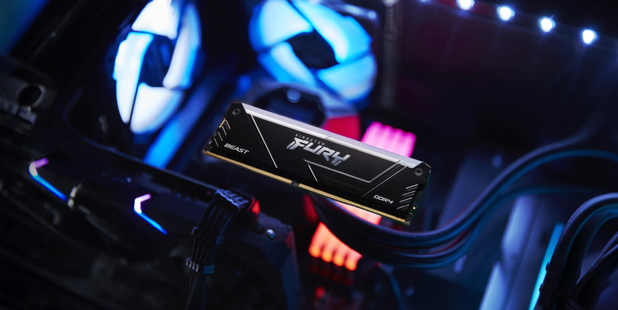 Imagen 6 de Memoria RAM 16GB DDR4 3200MHz DIMM CL16 Non-ECC 1.35v 288p Kingston FuryBeastRGB
