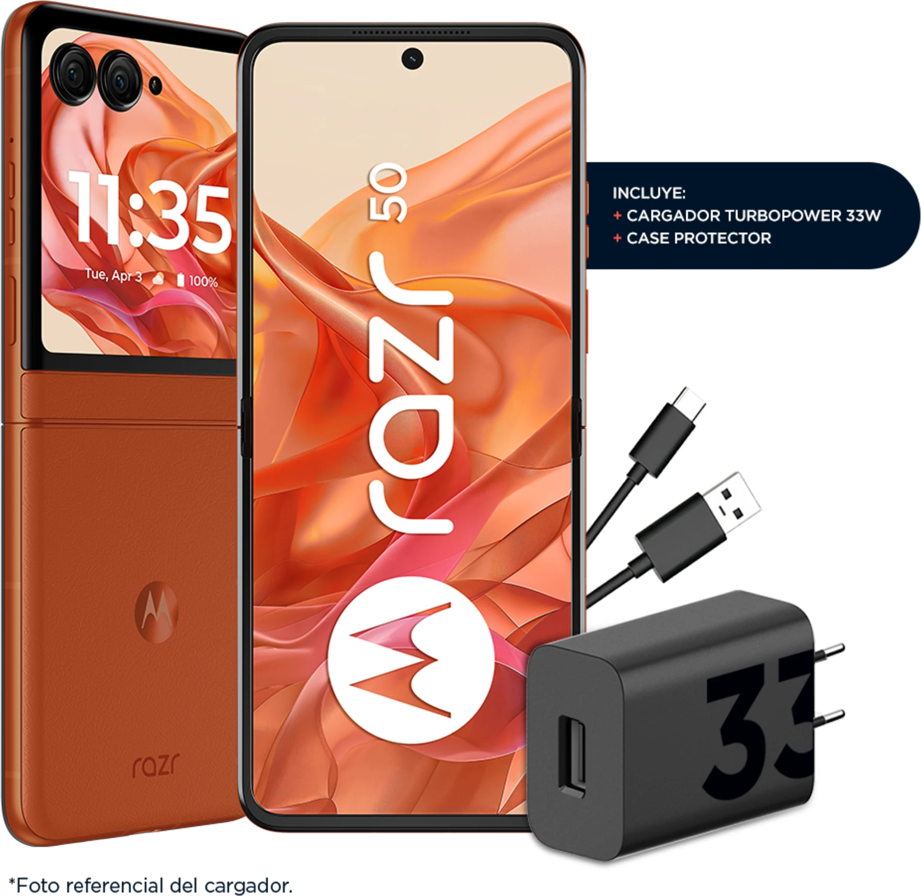 Imagen 3 de Celular Motorola Razr 50 Memoria 512GB RAM 12GB 50MP 6.9' Naranja