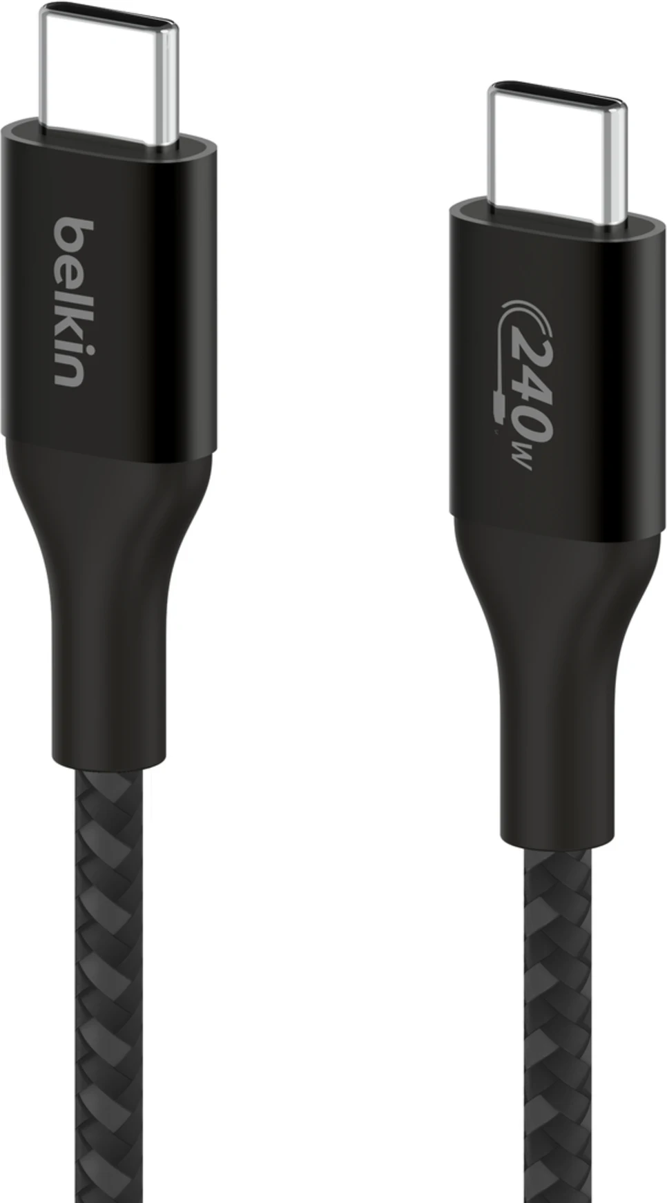 Imagen 2 de Cable USB-C Tipo-C M/M 240W Trenzado 2mts Color negro - Belkin