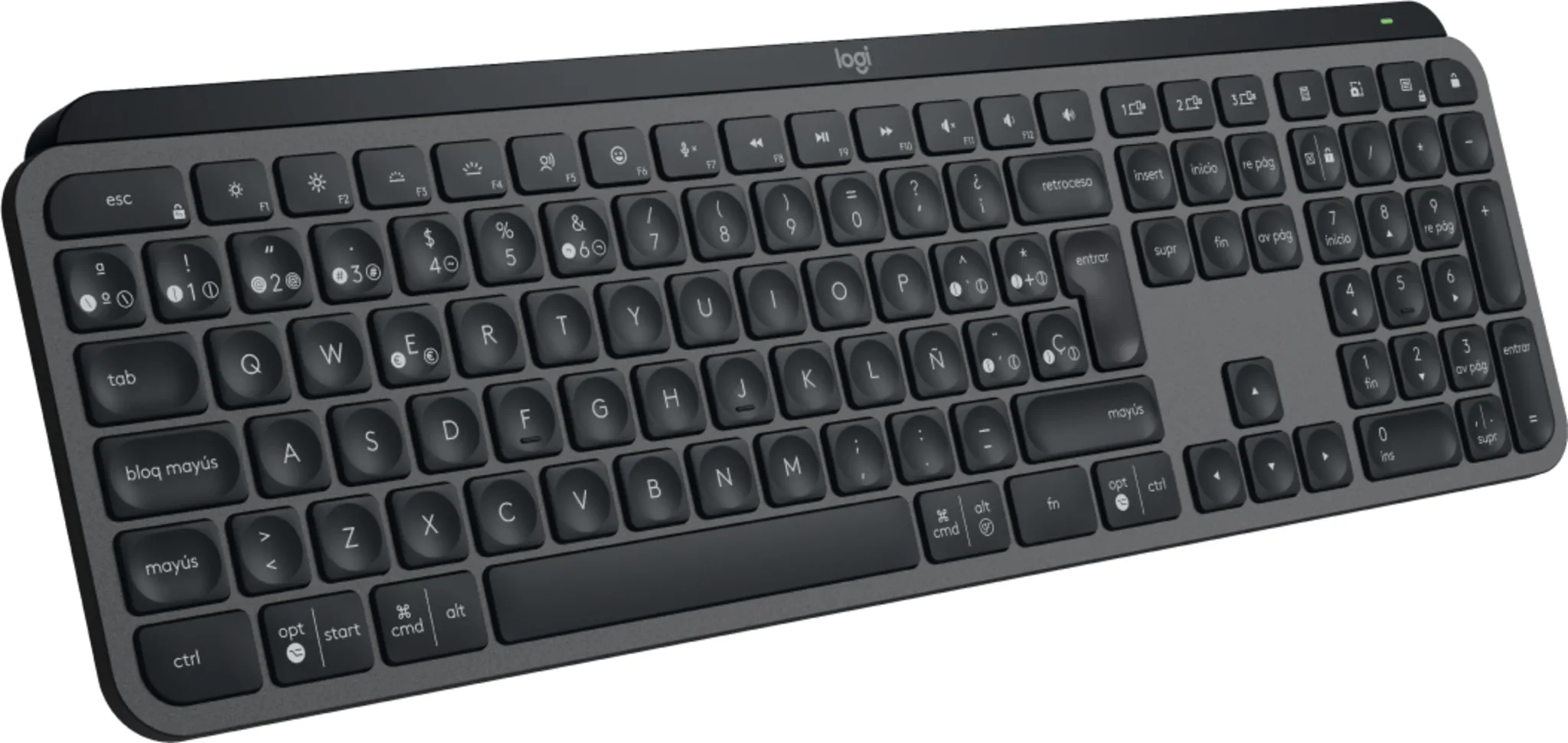 Imagen 2 de Teclado Inalámbrico Logitech MX Keys S, Bateria Recargable Dongle USB Space gray