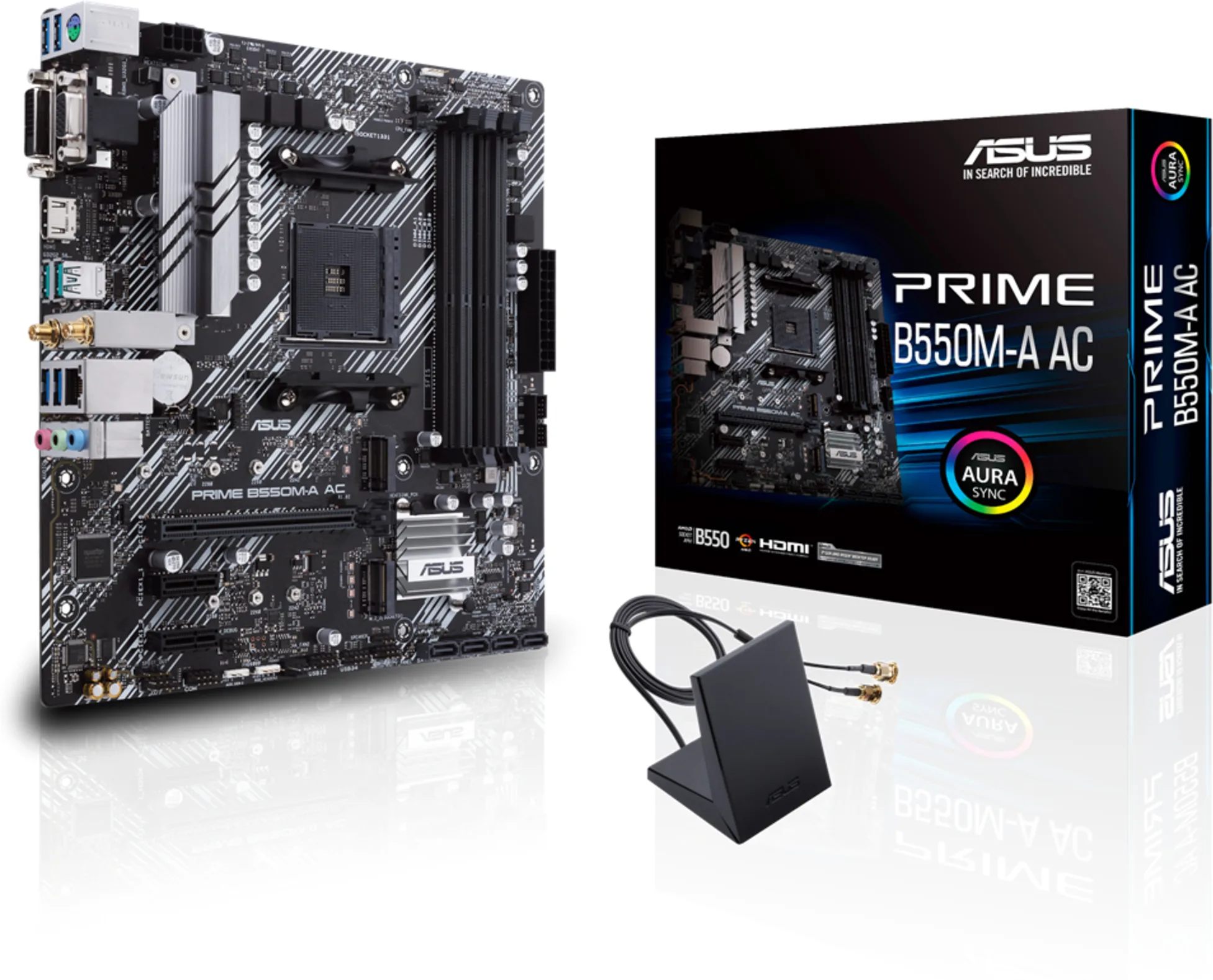 Imagen 5 de Tarjeta Madre Asus PRIME B550M-A AC AMD AM4 4*DDR4 WiFi 2*M.2 DVI HDMI VGA mATX