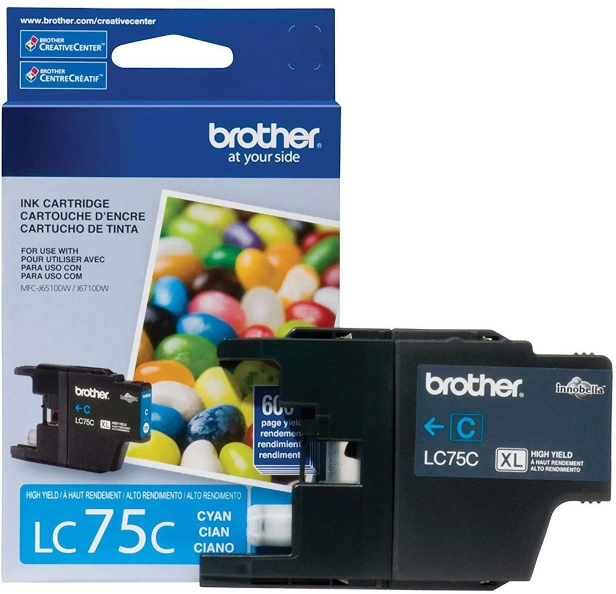 Imagen 0 de Cartridge Brother LC-75C Cyan para MFC-J6710DW