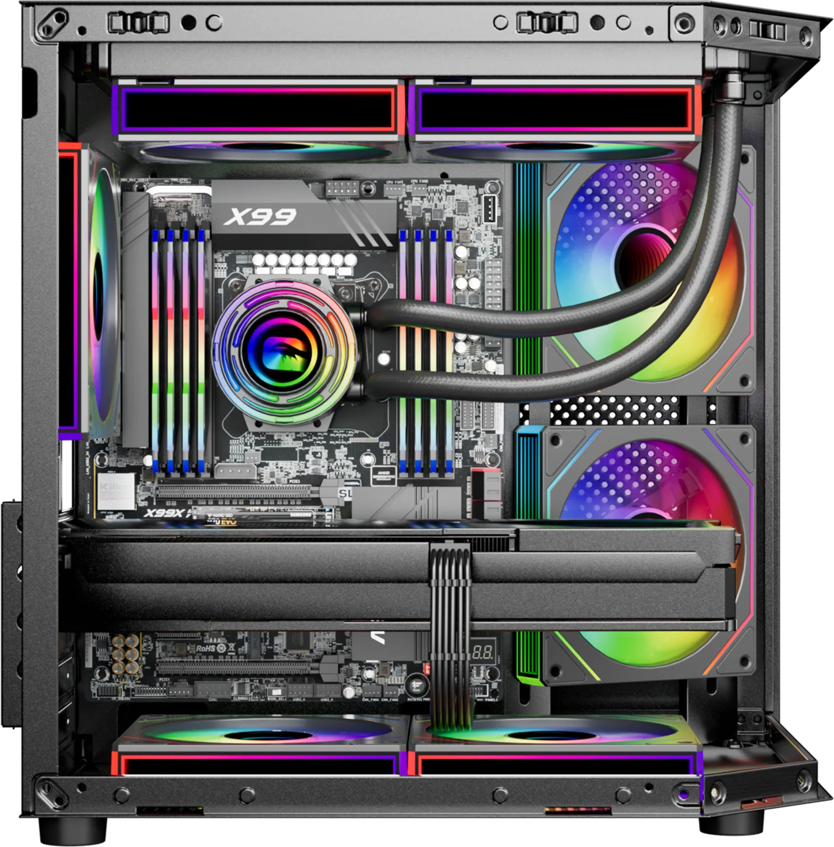 Imagen 9 de Gabinete Gamer REBEL 270deg | Micro ATX / ITX | 5 ARGB | Controladora + Control 