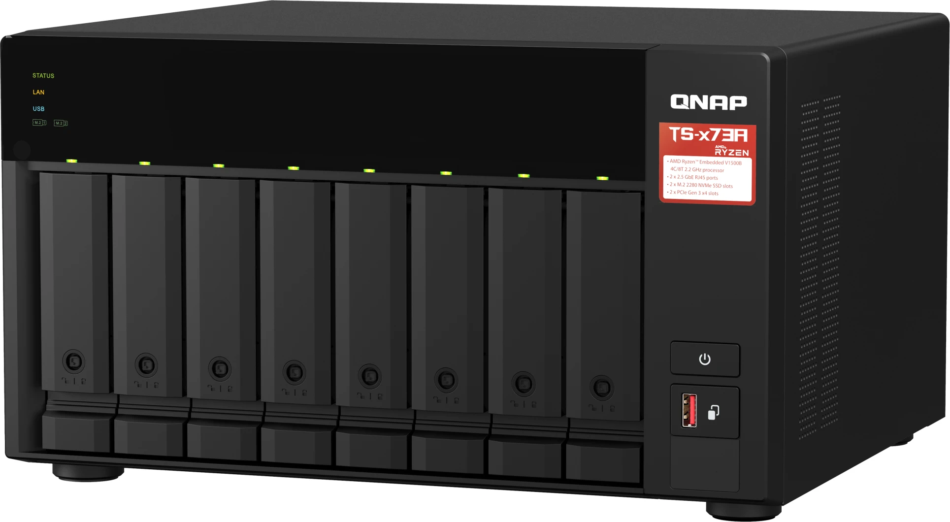 Imagen 4 de NAS QNAP TS-873A-8G AMD Ryzen V1500B 8 Bahías RAM 8GB LAN USB RAID 