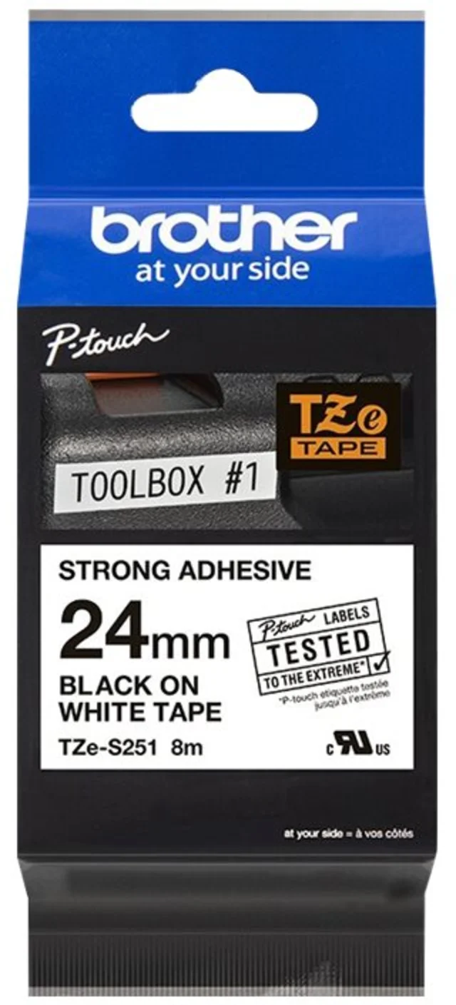 Imagen 0 de CINTA BROTHER TZE-S251 24mm black on white indstrl tape