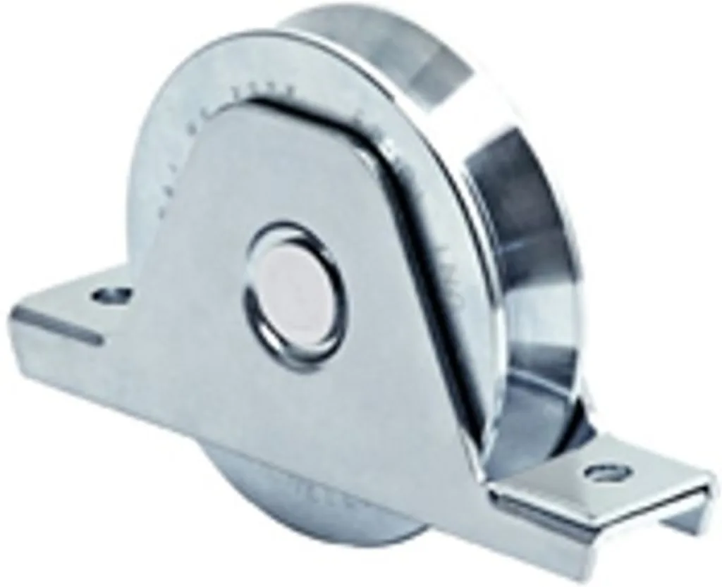 Imagen 1 de RZ-336V-120-C37. Rueda con soporte interior canal V de 120mm de 1 rodamiento soporta 400 Kg