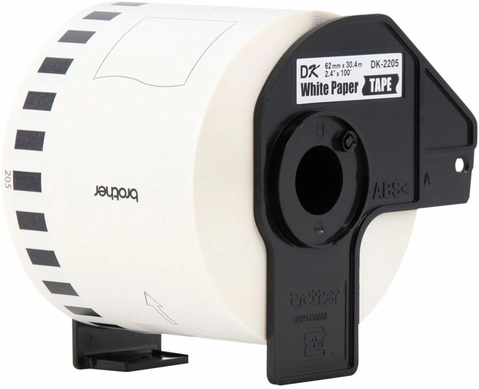 Imagen 0 de Cinta Rotuladora Brother Blanca-Texto Negro DK-2205 62mm / 30,48m (Ancho/Largo)
