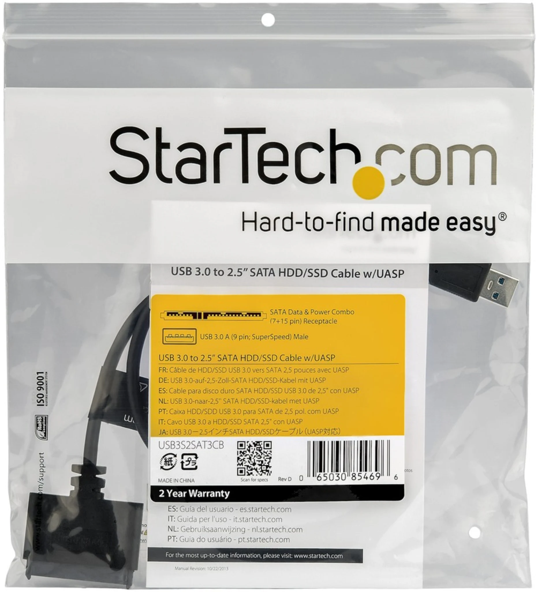 Imagen 3 de Adaptador StarTech USB3S2SAT3CB, Cable USB 3.0 a HDD 2.5" SATA III 0.5m