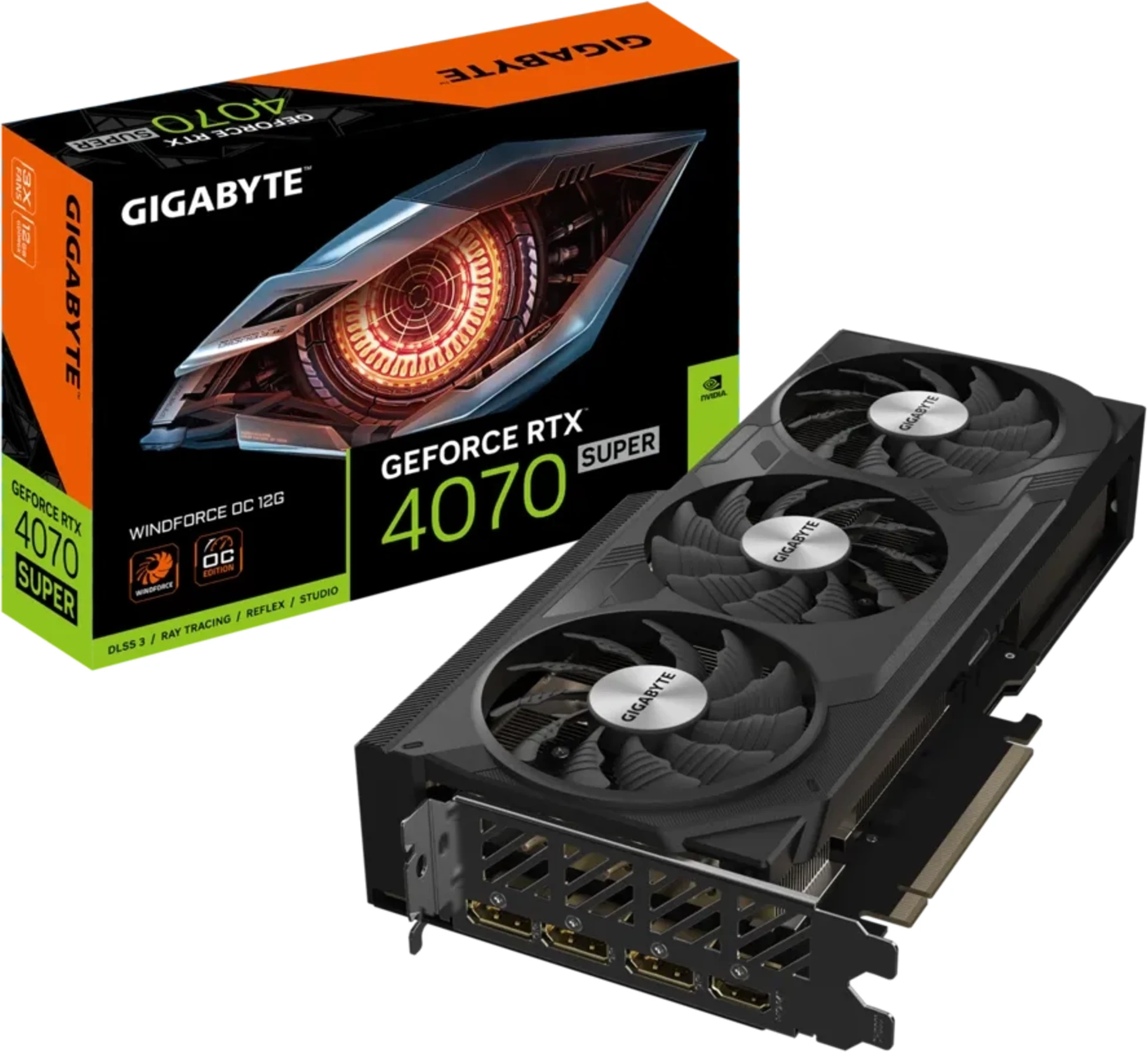 Imagen 0 de Gigabyte - GeForce RTX 4070 SUPER - PCI Express 4.0 - NVIDIA - NVIDIA GeForce RTX 4070 SUPER - GDDR6X SDRAM - HDMI / DisplayPort