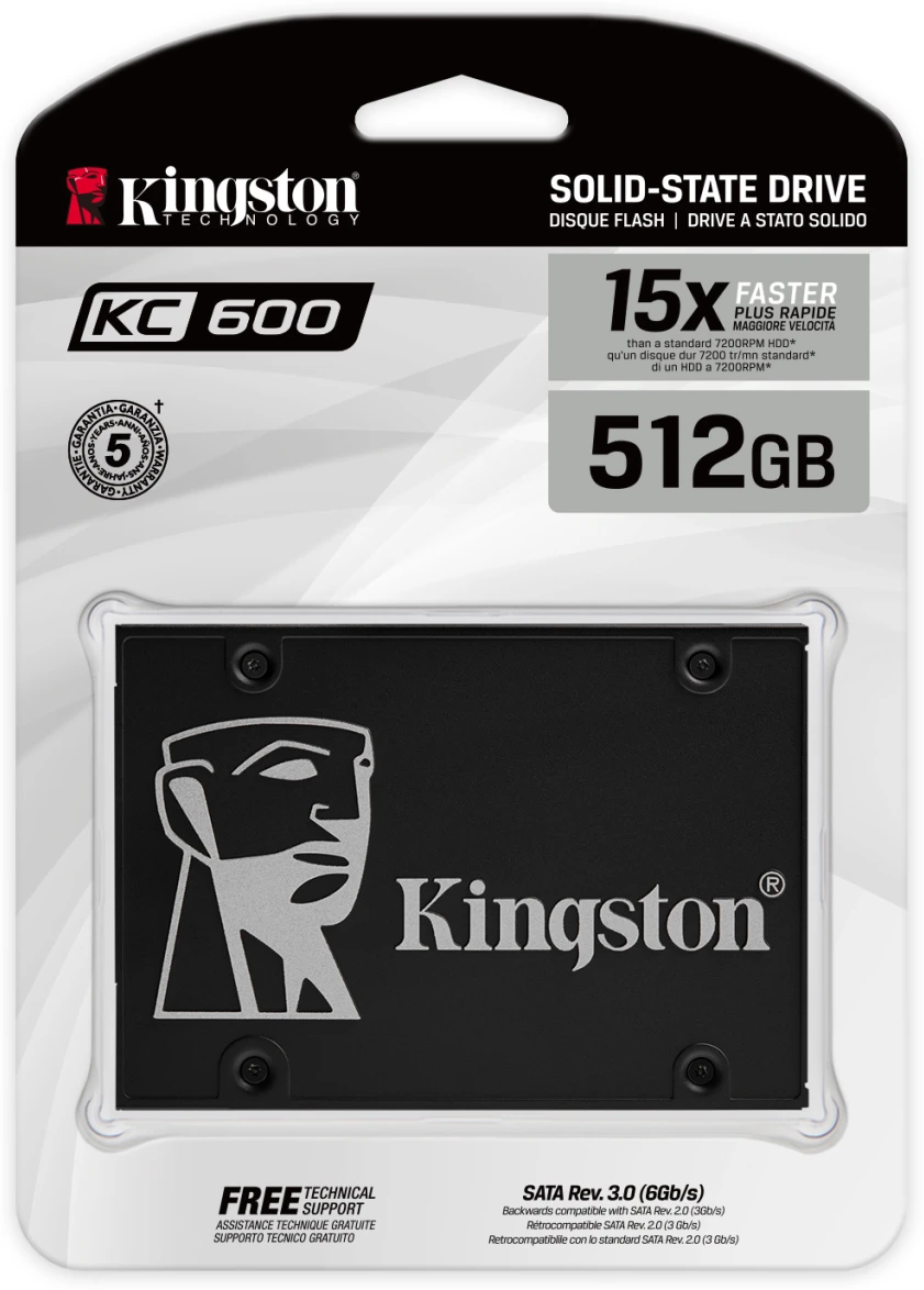 Imagen 3 de Unidad SSD Kingston KC600 512GB 2.5" 7mm SATA 3 6GB/s Lec 550MB/s Esc 520MB/s