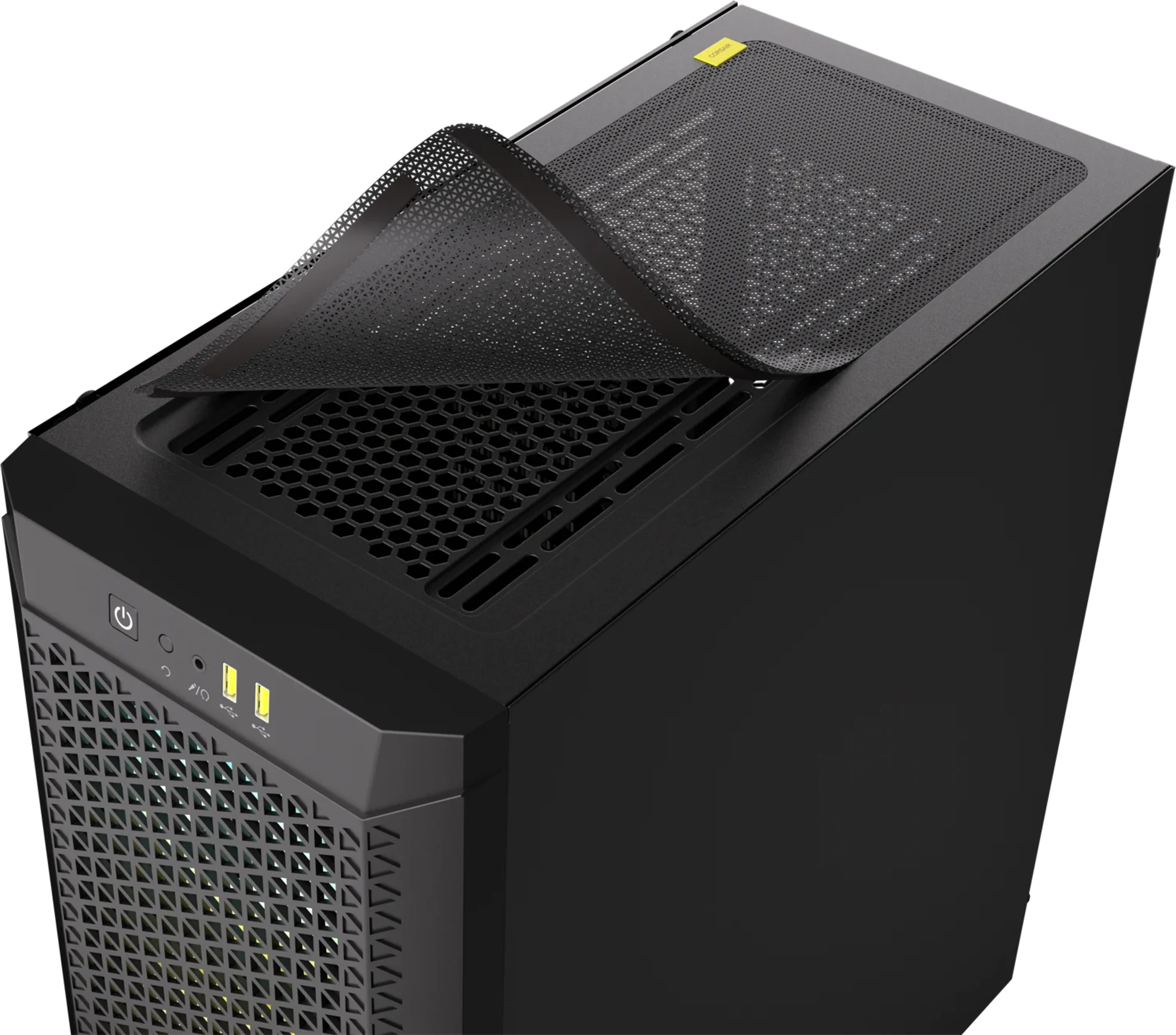Imagen 11 de Gabinete Corsair 480T RGB 2*USB3.0 Vidrio Templado Filtro polvo ATX Negro